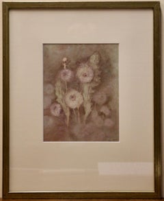 Elisabeth Sauer - "Pusteblume", Dandelion, disegno a pastello, firmato e datato 1985