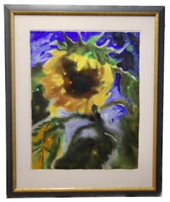 Lothar Malskat - Girasol expresionista, Firmado, Acuarela