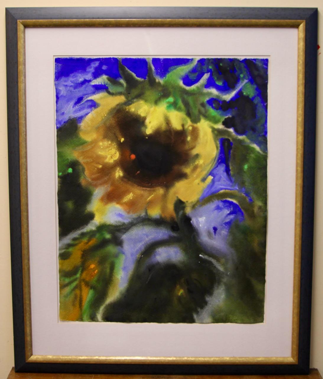 Lothar Malskat - Girasole espressionista, firmato, acquerello in vendita 2