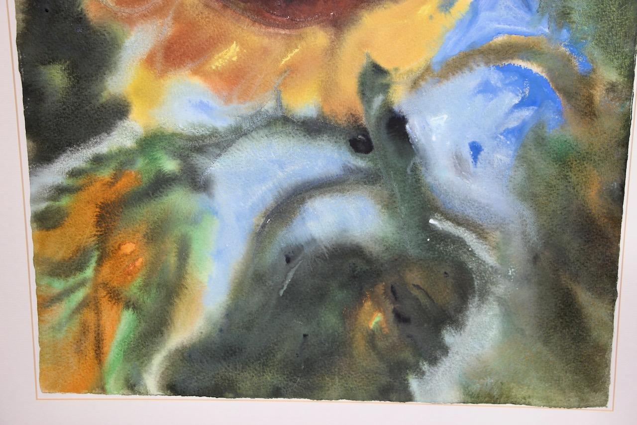 Lothar Malskat - Girasole espressionista, firmato, acquerello in vendita 5