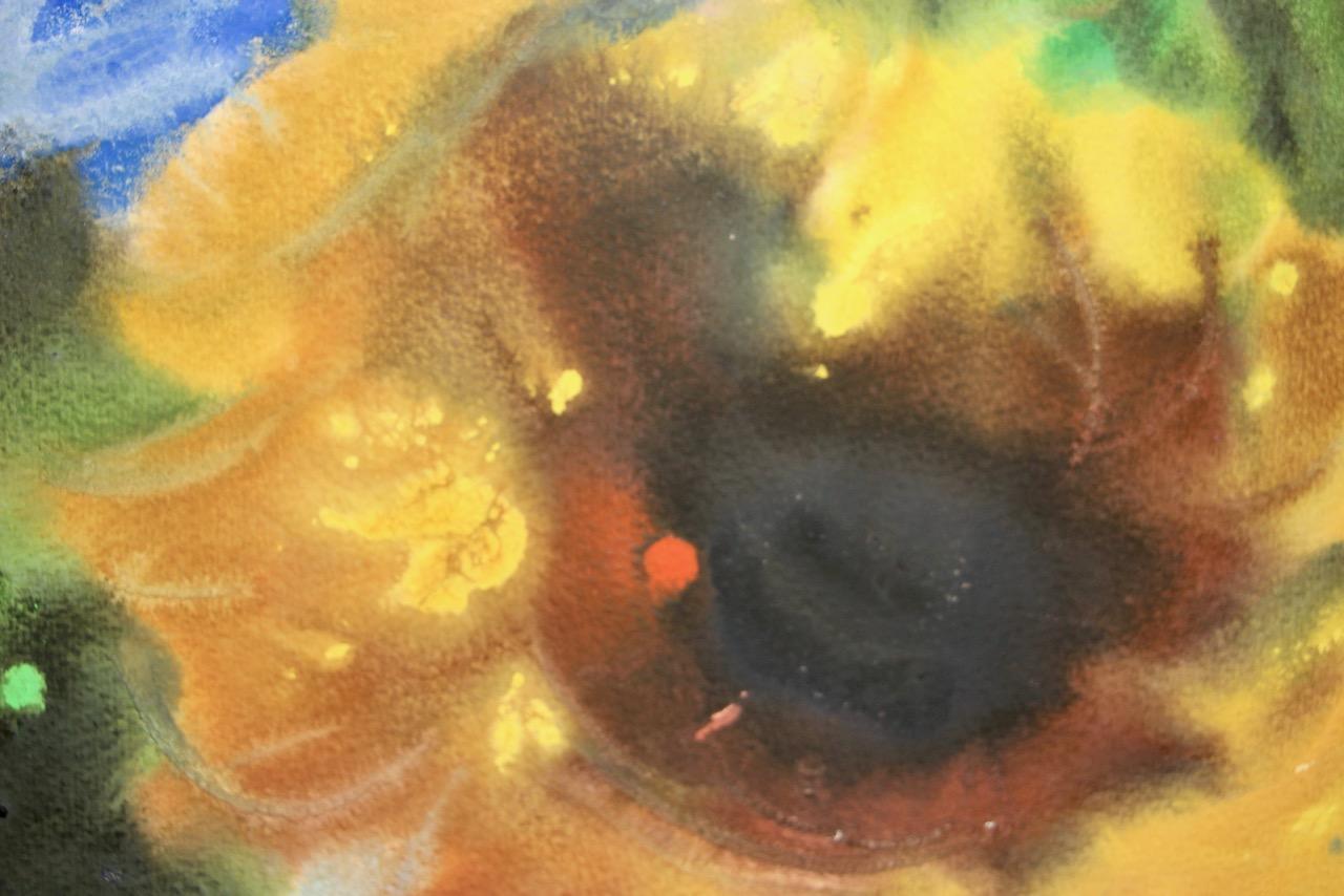 Lothar Malskat - Girasole espressionista, firmato, acquerello in vendita 9