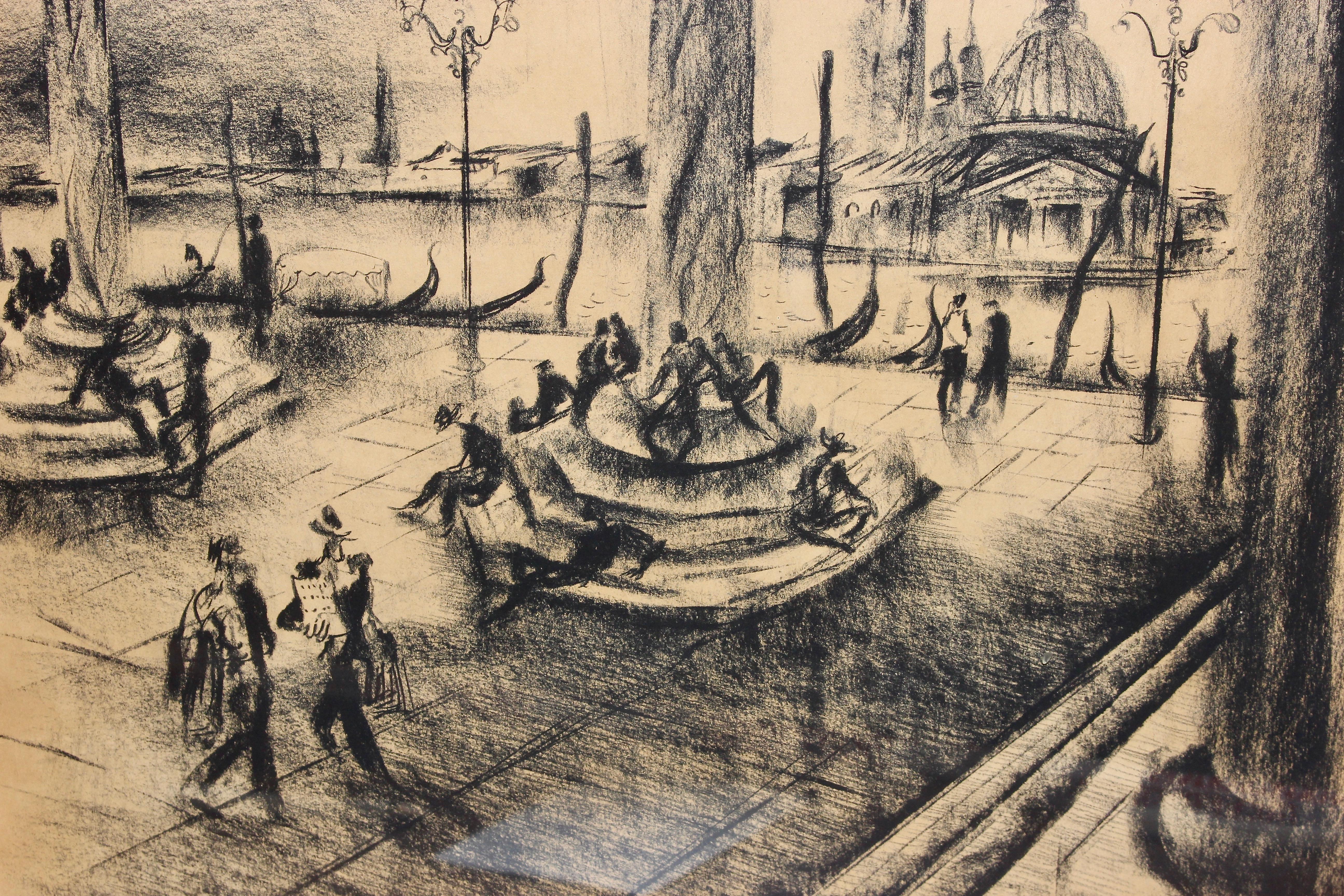 Painting, 20th century, charcoal drawing 