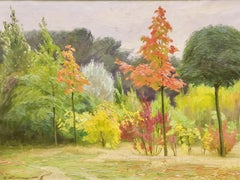 Antique Autumn Landscape, 1920. Oil Painting by August Westphalen.