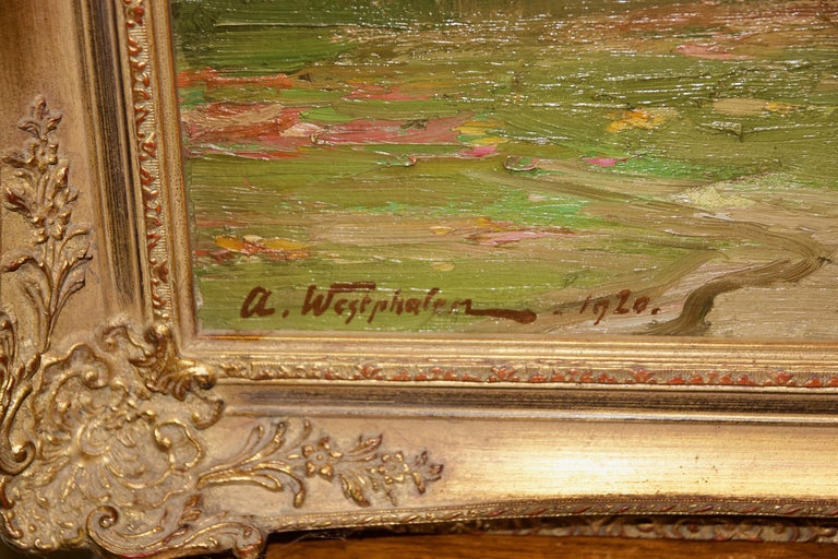 August Westphalen - Antique Autumn Landscape, 1920. Oil Painting by ...