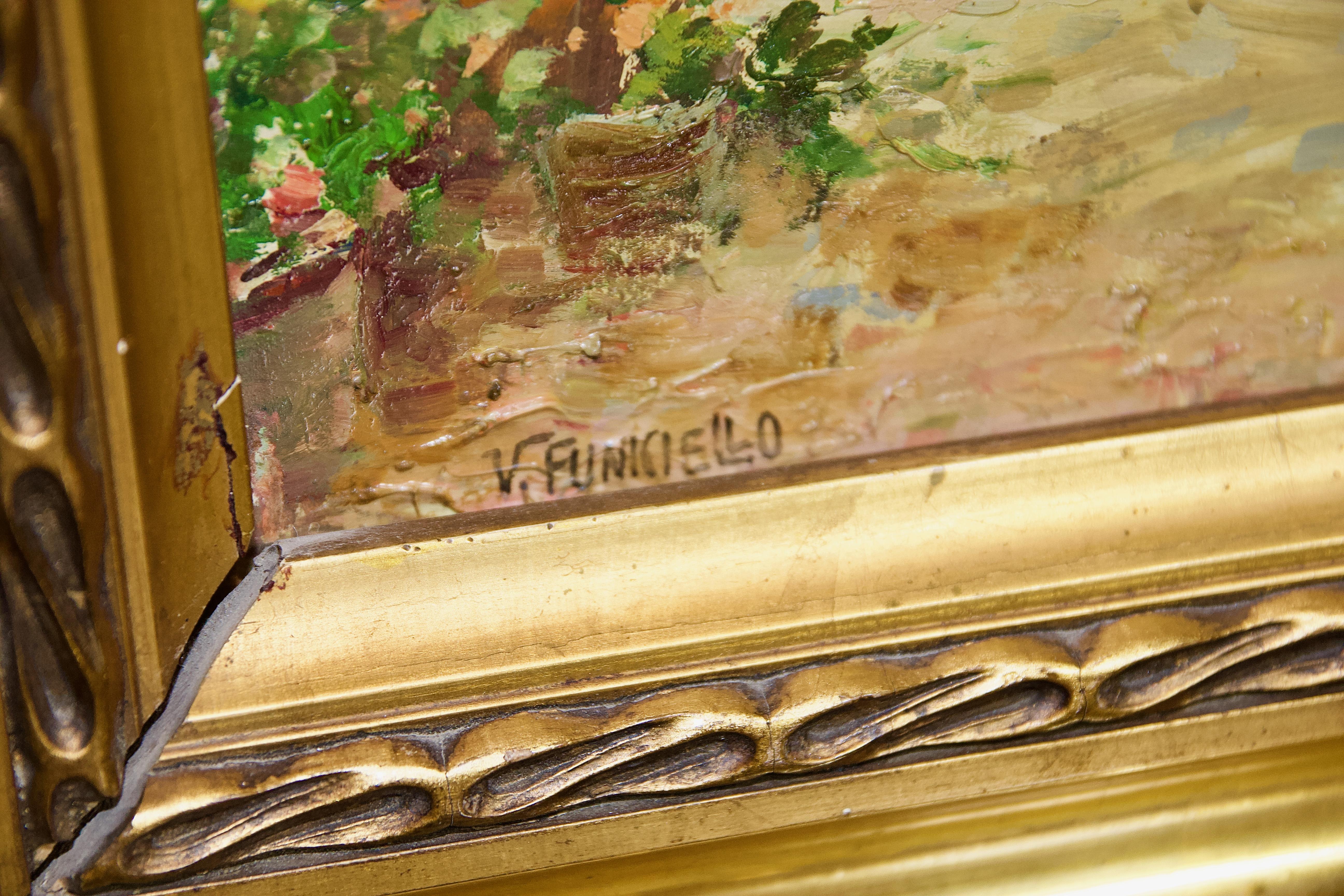 Oil Painting by Vincenzo Funiciello, View from Lake Como, Lombardy, Italy. 2