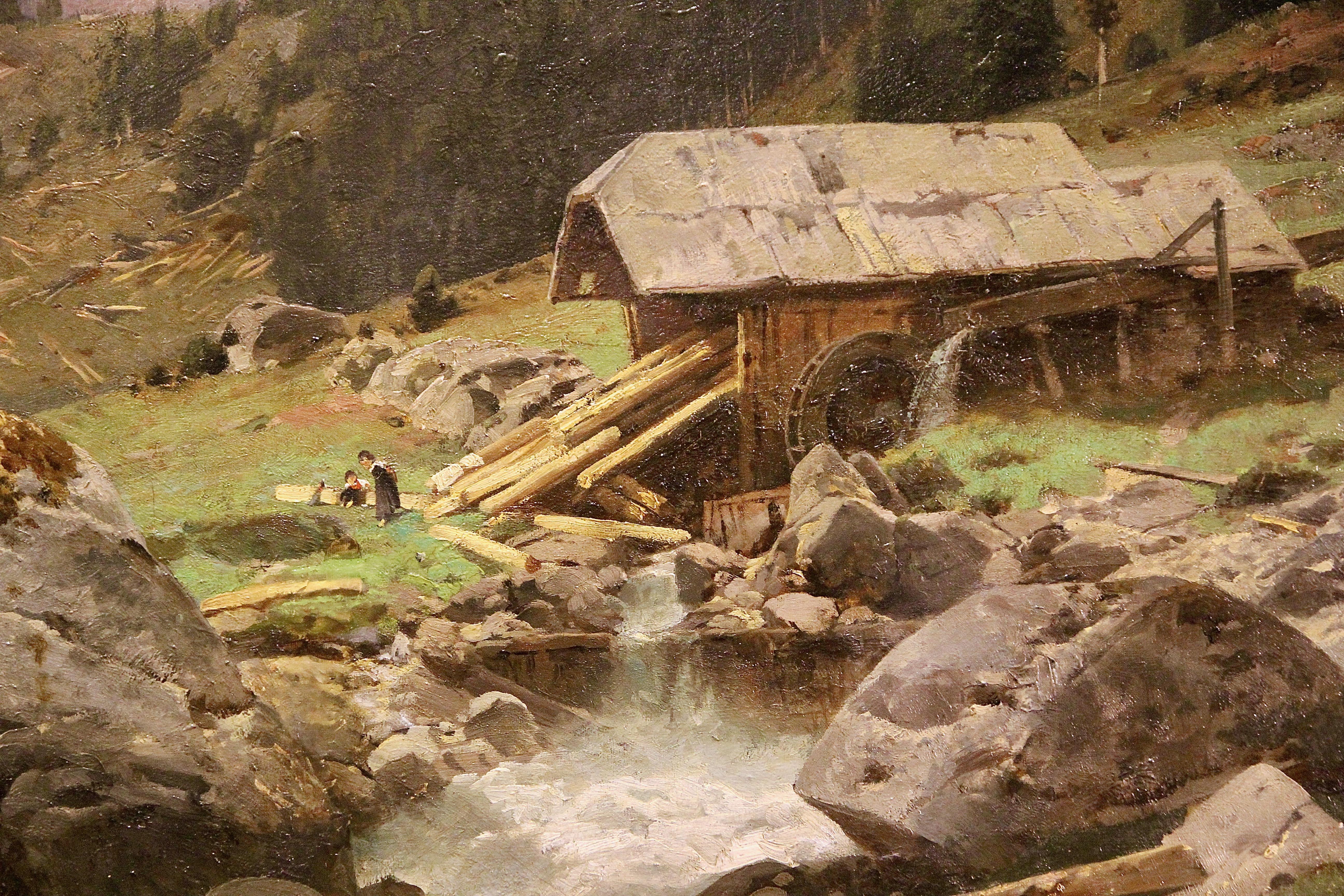 Paysage de haute montagne, Alpes. Peinture à l'huile d'Otto Werner Henning von Kameke. - Marron Landscape Painting par Otto von Kameke