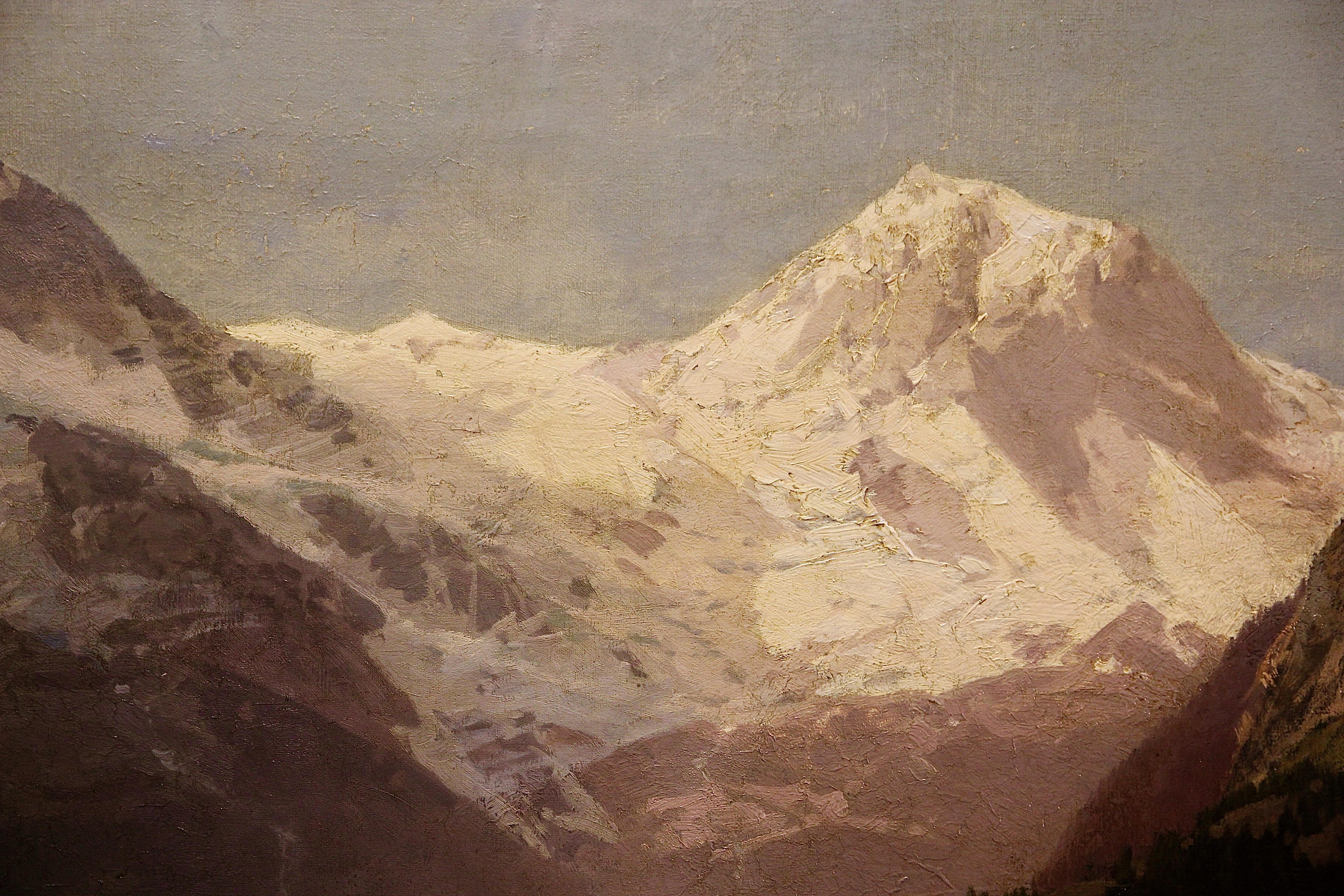 Paysage de haute montagne, Alpes. Peinture à l'huile d'Otto Werner Henning von Kameke. en vente 2