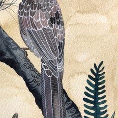 Wattle Bird with Casuarina and Coastal Banksia by Sally Browne.