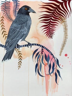 Currawong Song by Sally Browne. Gouache on Paper.