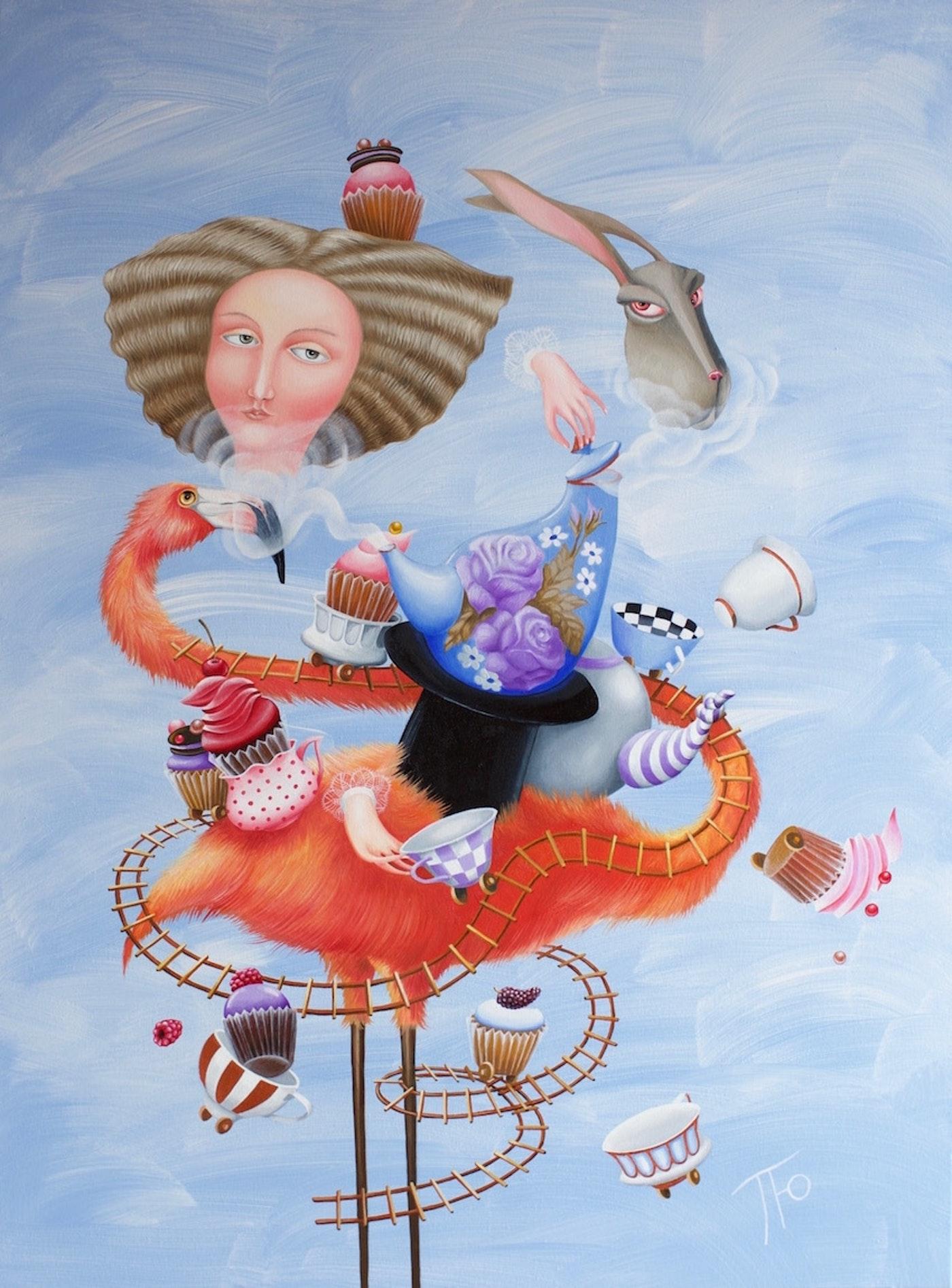 Yulia Pustoshkina Figurative Painting - Mad Tea