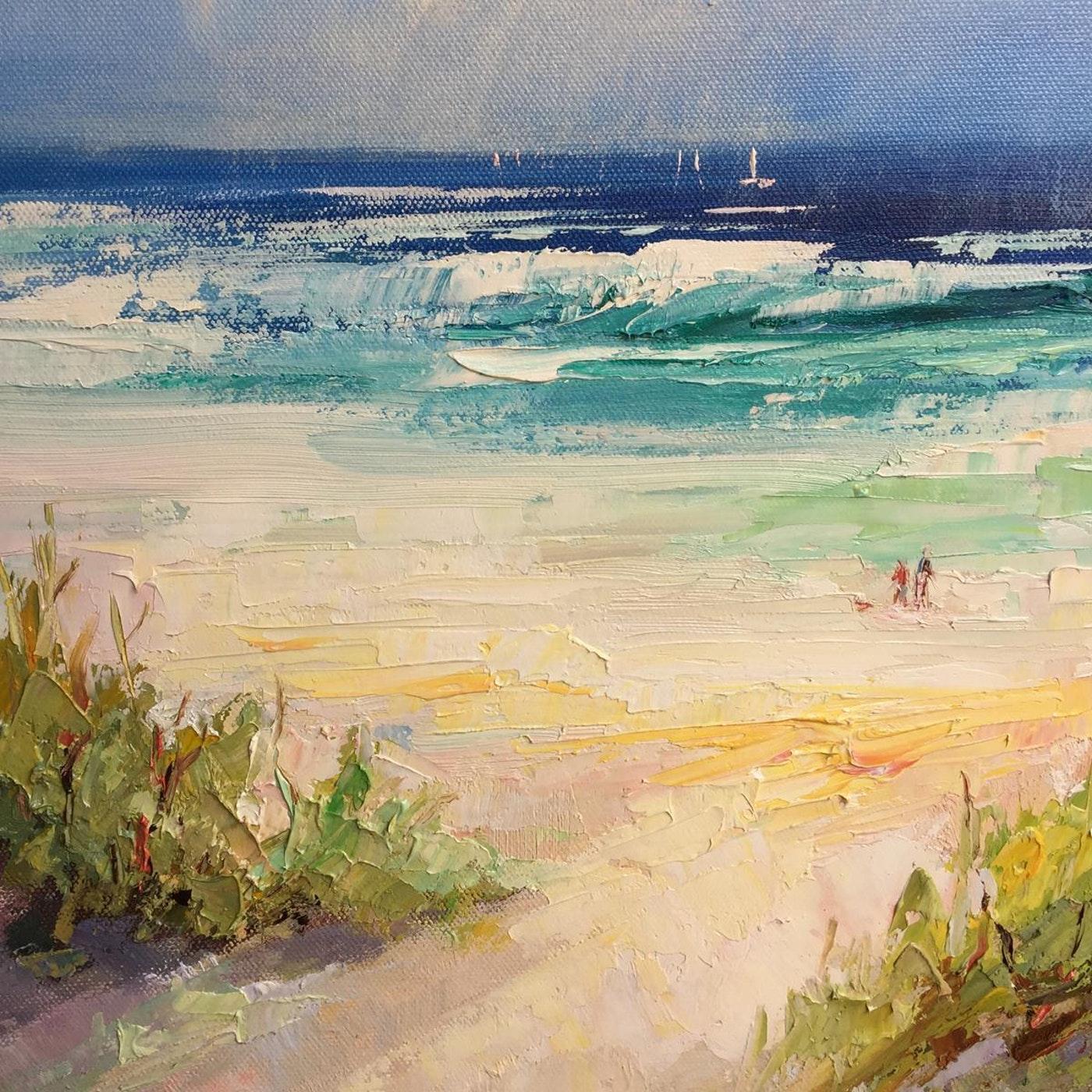Sand dunes at Portsea Back beach - Painting by Liliana Gigovic