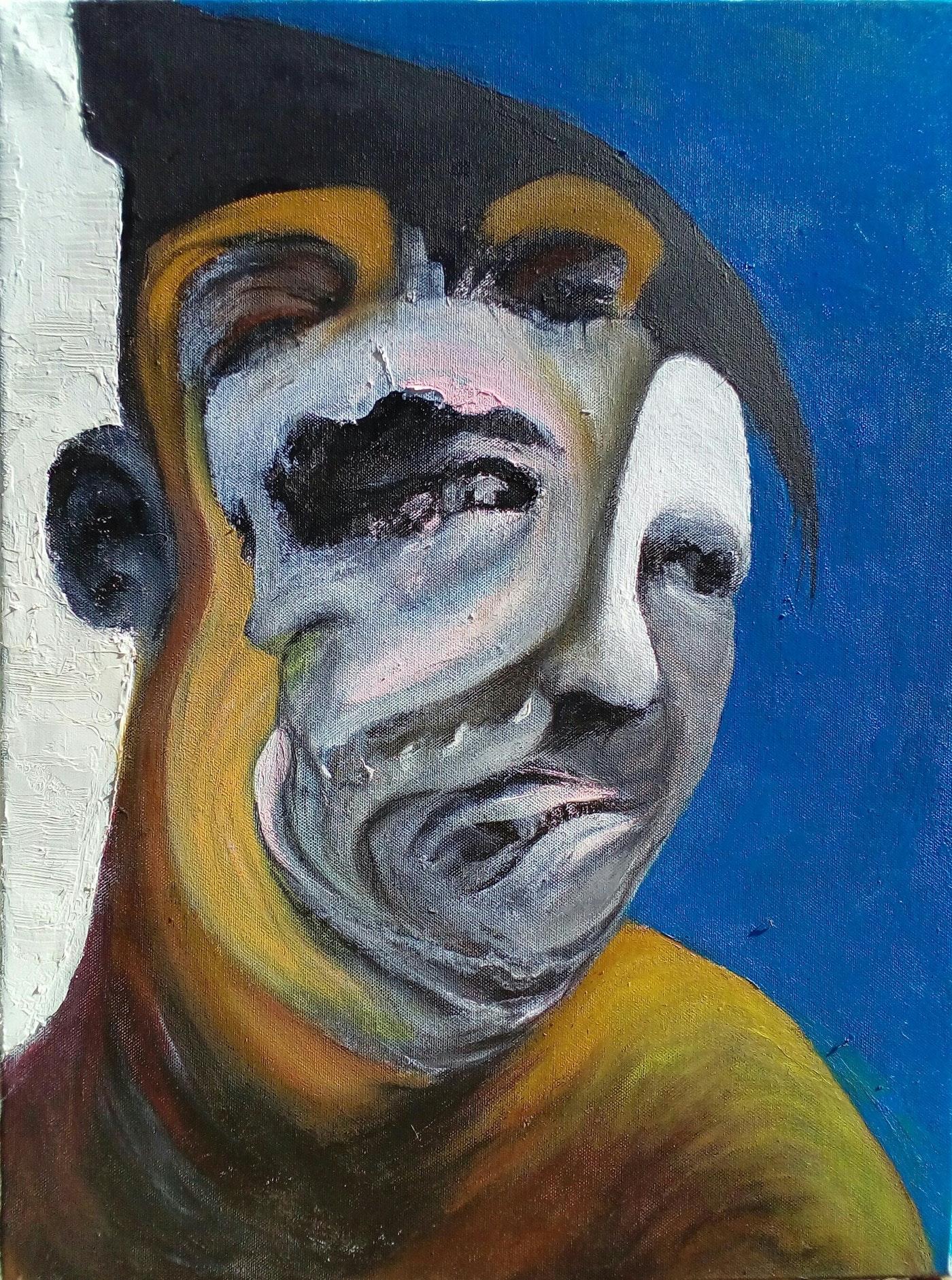 Thomas Sionnach Abstract Painting - The Theatre Mask.