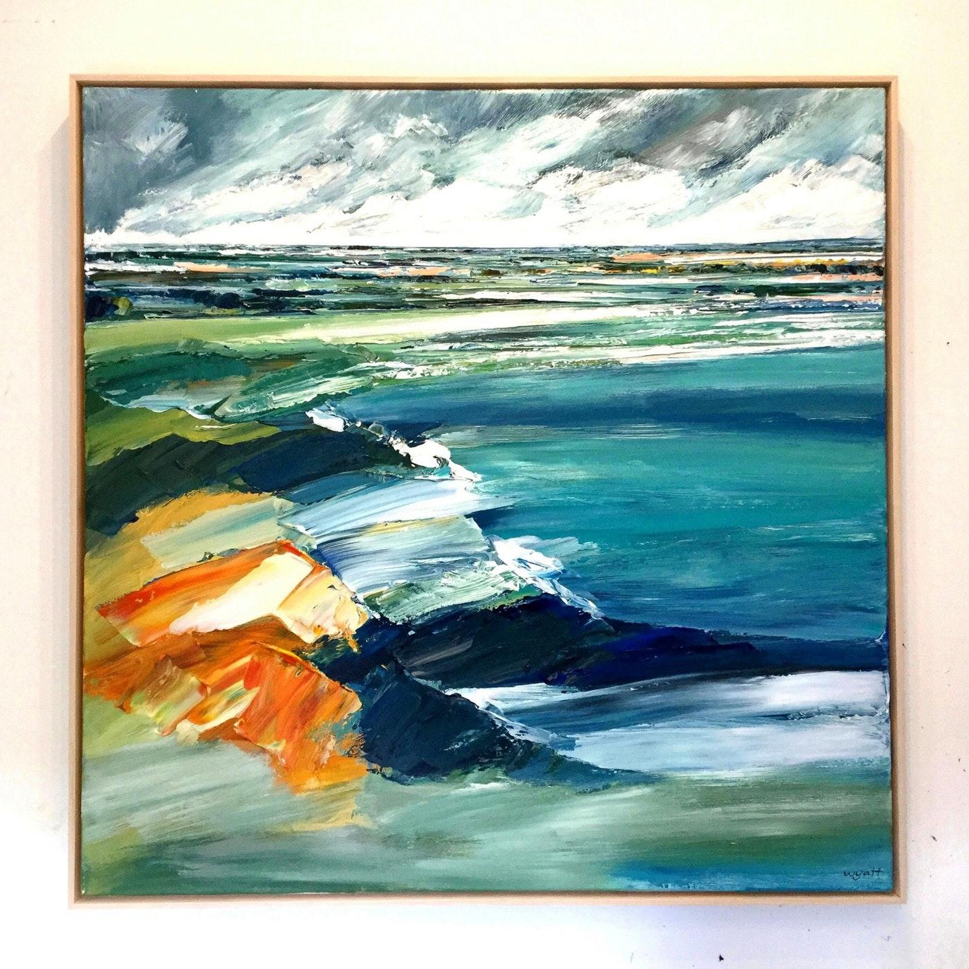 Davy Jones - Landscape Painting, Acrylic Paint on Canvas, Abstract, Katie Wyatt im Angebot 1