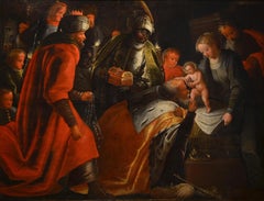 Adoration Paint Oil on table 16th century Art Baroque Manierism