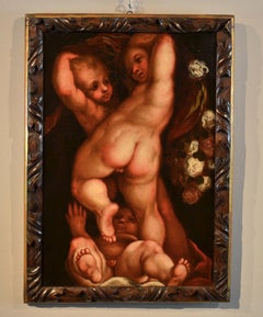 Tuscan Mannerist Paint Oil on canvas 17th Century Putti Italy Michelangelo Art