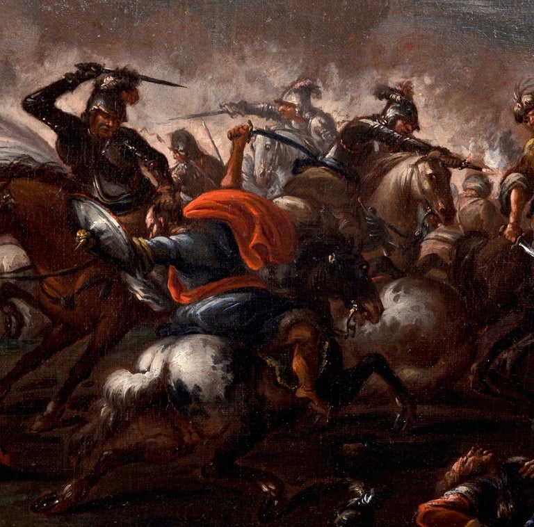 Francesco Maria Raineri - Battle Of Cavalry Art Oil on canvas Paint ...