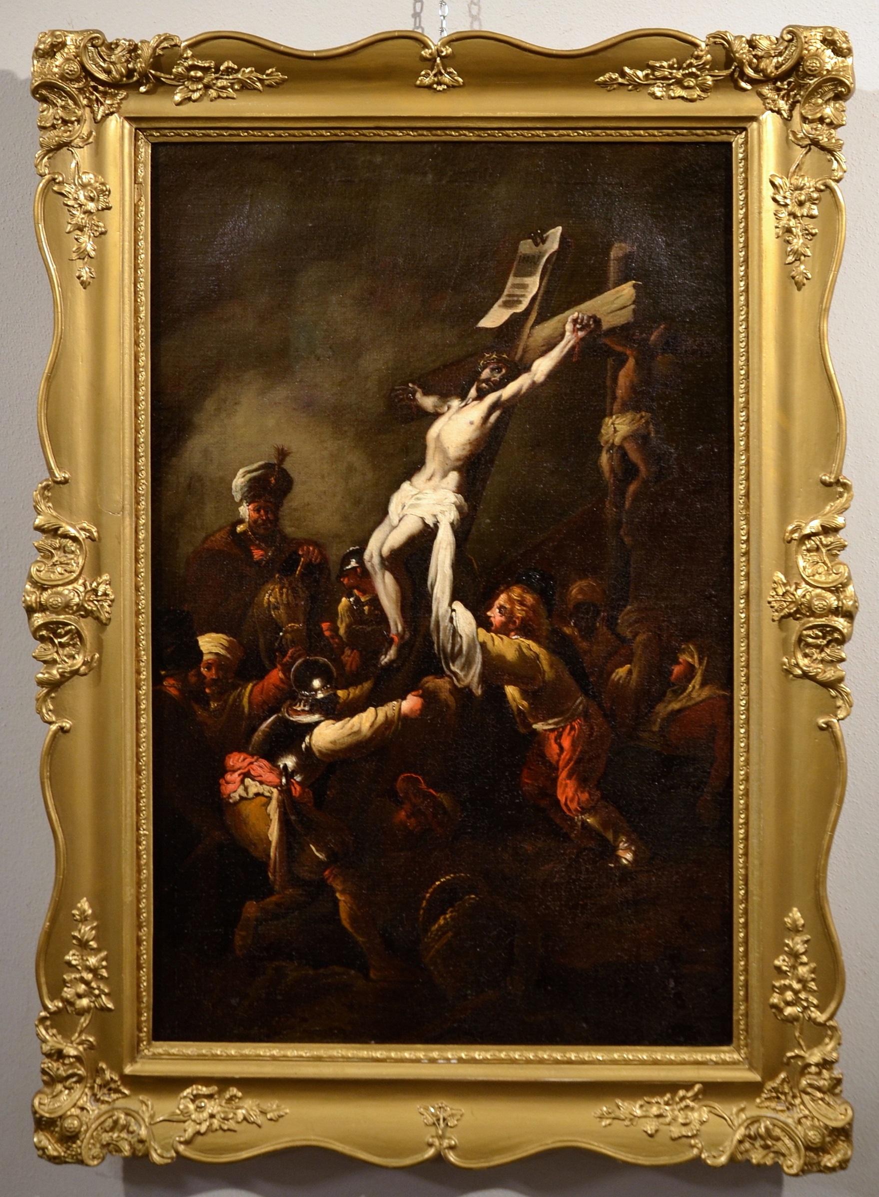 Cross Oil on canvas Paint 17th Century Rembrandt Baroque Jesus Art Quality  - Painting by Circle of Rembrandt van Rijn (Leiden 1606 - Amsterdam 1669)