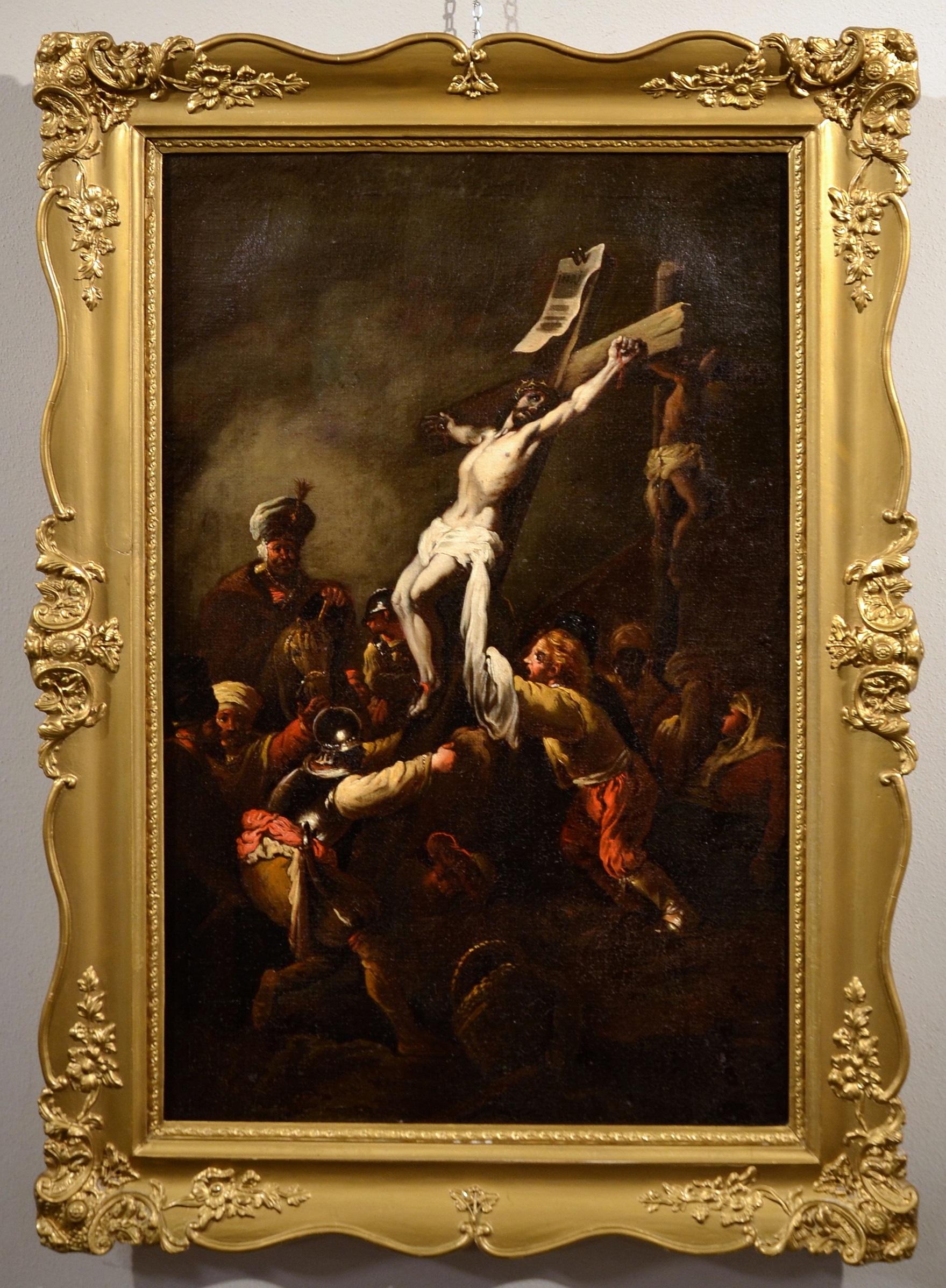 Cross Oil on canvas Paint 17th Century Rembrandt Baroque Jesus Art Quality - Painting by Circle of Rembrandt van Rijn (Leiden 1606 - Amsterdam 1669)