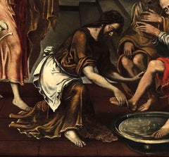 Last supper Flemish Mannerist 16th Century Art Paint Oil on table Quality