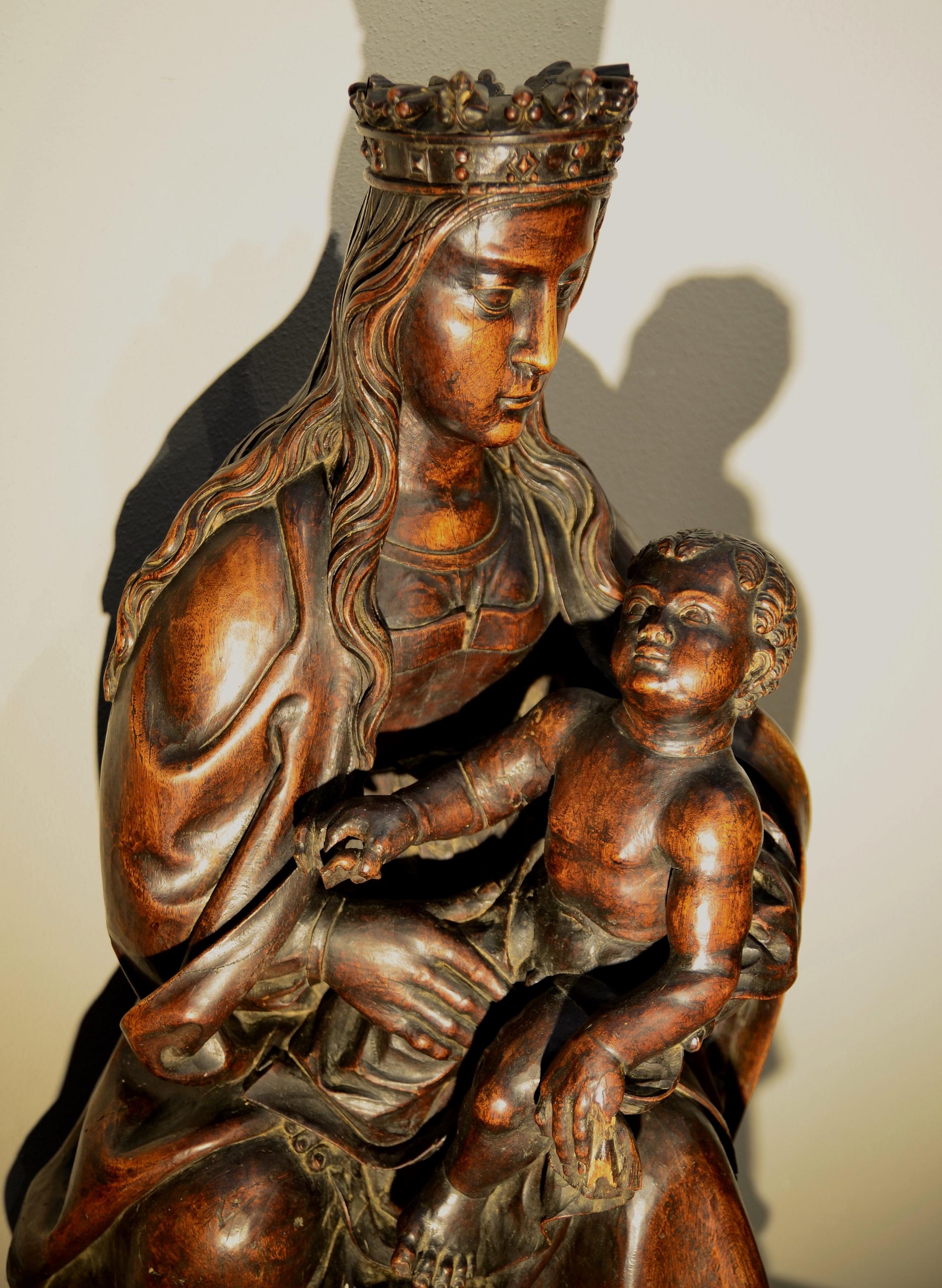 Virgin Child Flemish Renaissance 16th Century Art Wood Flandre Old master Maria 2