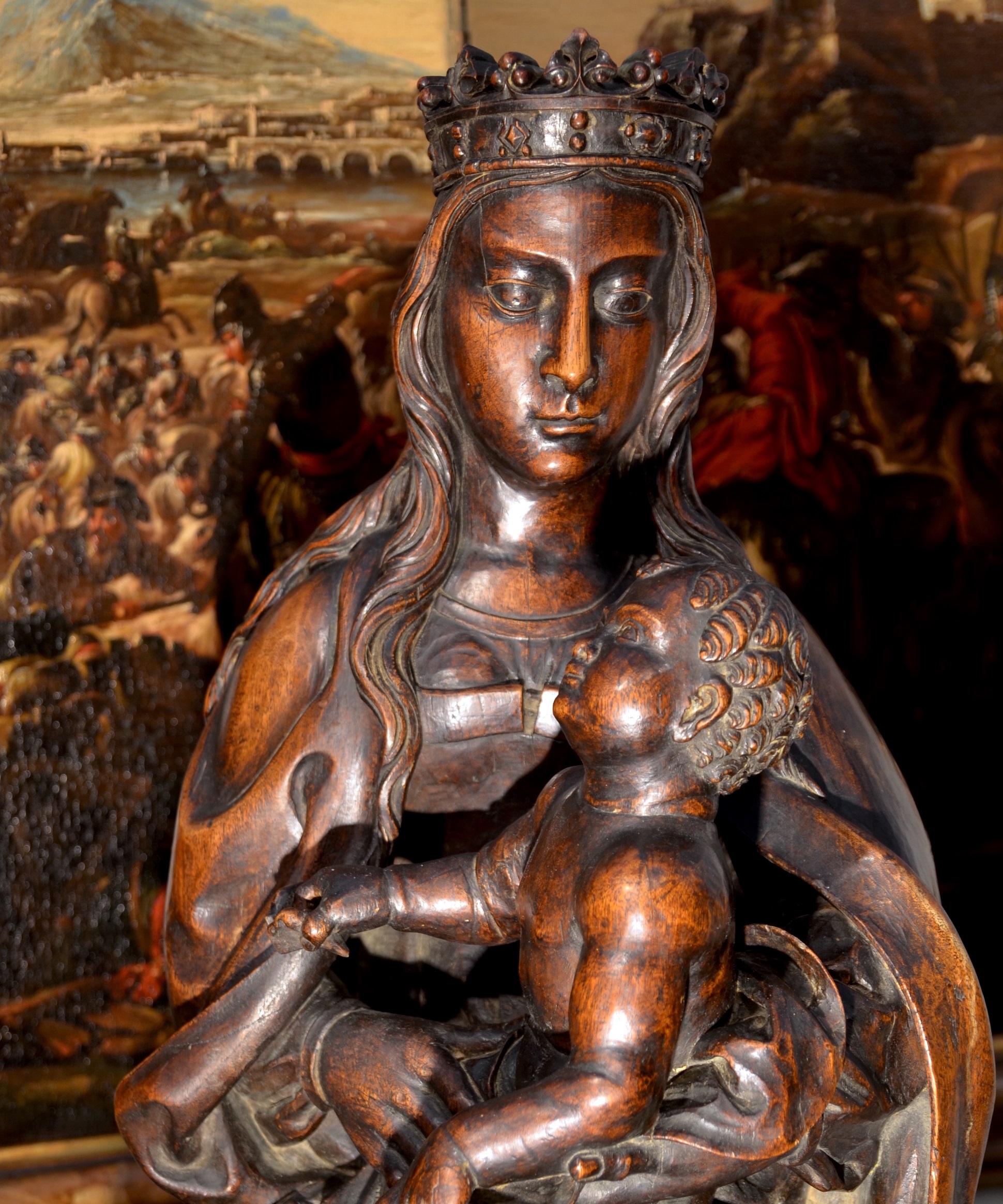 Virgin Child Flemish Renaissance 16th Century Art Wood Flandre Old master Maria 10