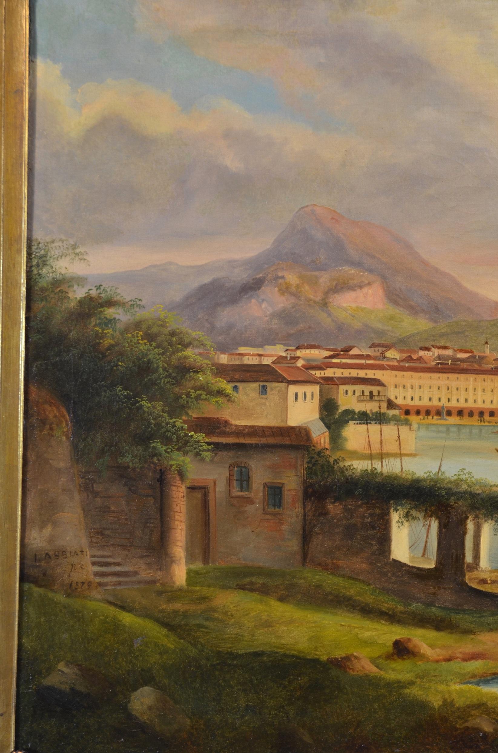 View of Riva del Garda
Landscape painter of the nineteenth century

Second half of the 19th century
oil on canvas, 98 x 135 cm
with frame cm. 76 x 111

The landscape in question represents an evocative view of Riva del Garda, a town located in the
