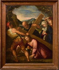 Antique Christ Old master Oil on canvas Paint 17th Century Art Italy Religious Campi 