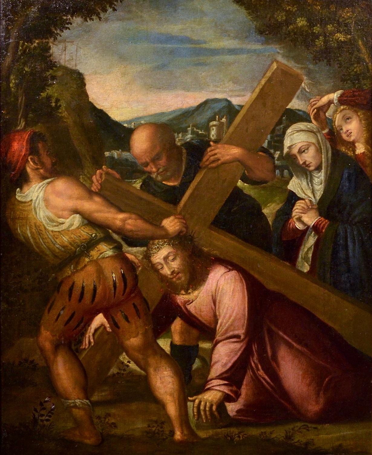 Christ Old master Oil on canvas Paint 17th Century Art Italy Religious Campi  - Painting by Follower of Antonio Campi (Cremona, 1524-1587)