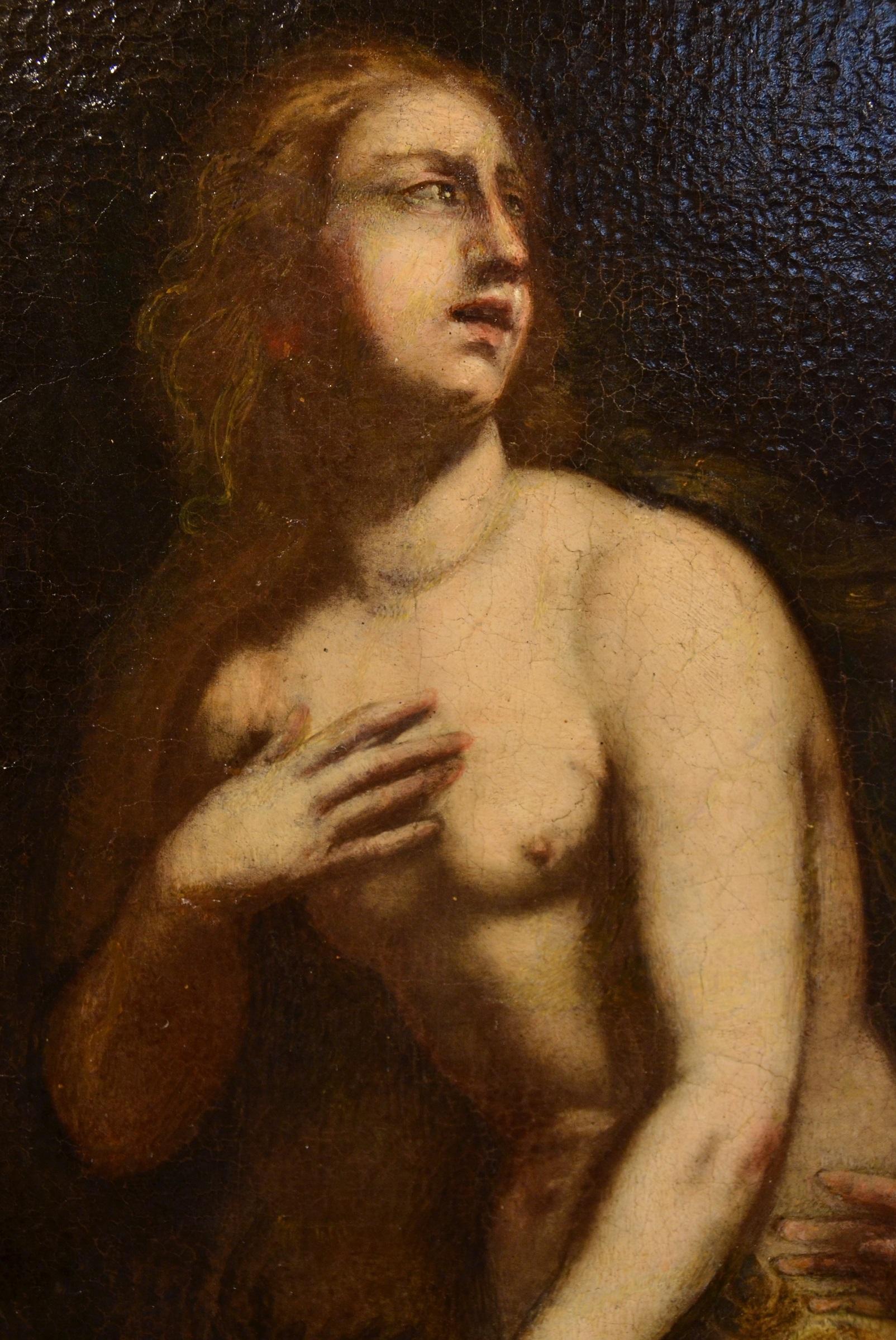 Adam And Eve Paradise Old master Paint Oil on canvas 16/17th Century Italy 5