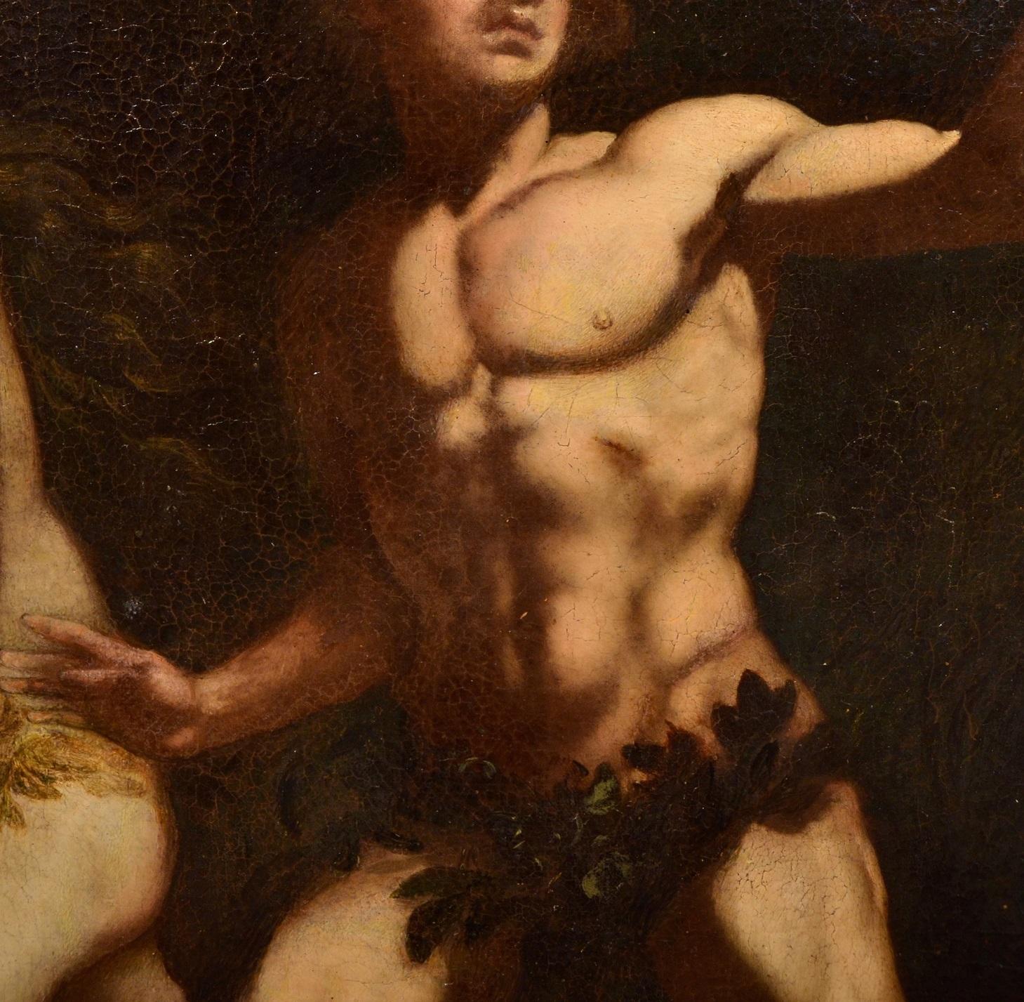 Adam And Eve Paradise Old master Paint Oil on canvas 16/17th Century Italy 9