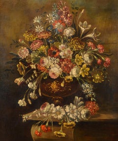 Nature morte, école italienne, XIXe siècle, peinture à l'huile sur toile, Italie qualité artistique