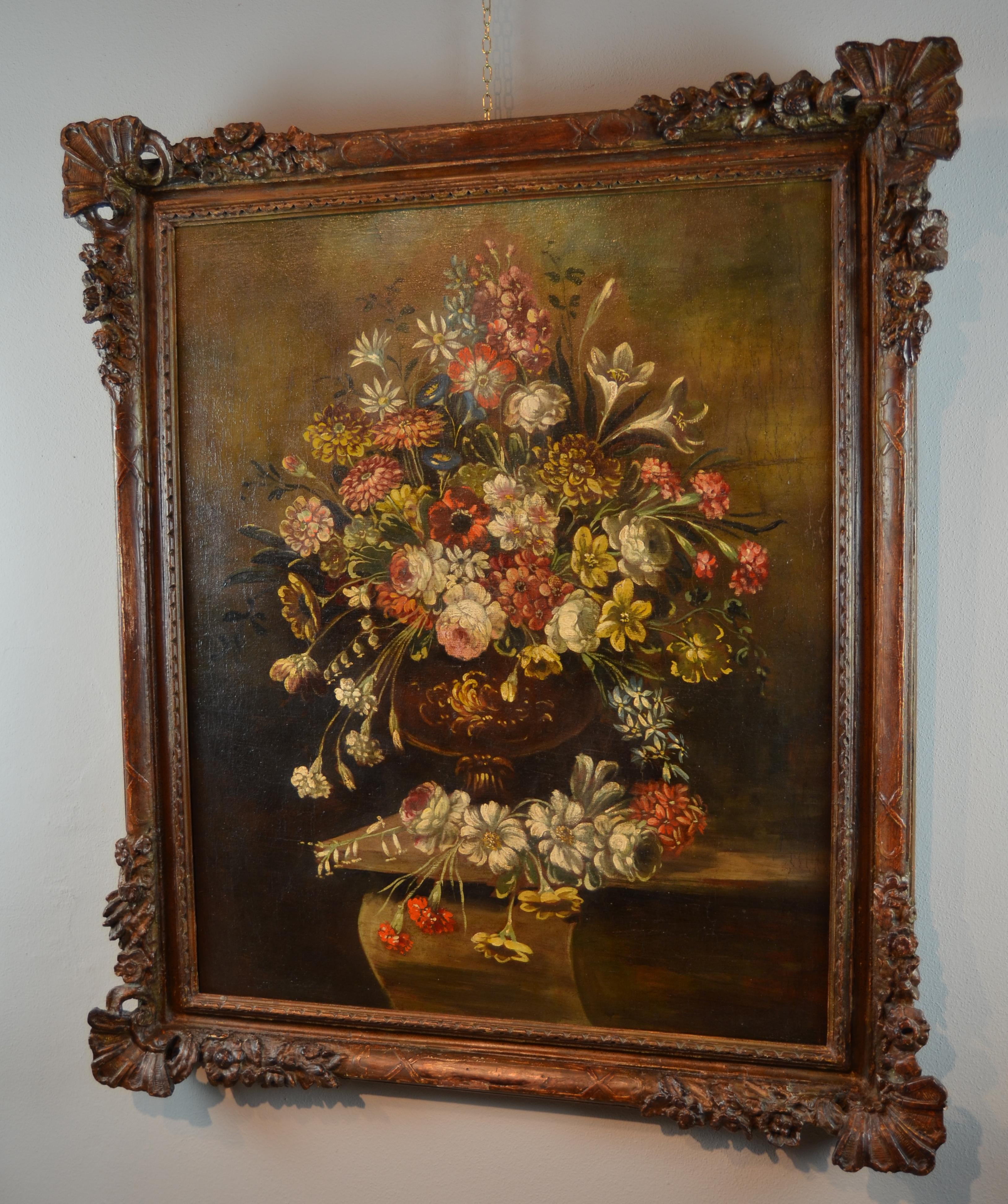 Still life with vase of flowers
Italian School of the nineteenth century

Oil on canvas
cm. 74 x 92,5
frame 97 x 112

Beautiful painting representing a rich still life, of great decorative taste, which strikes by the incredible vivacity and the