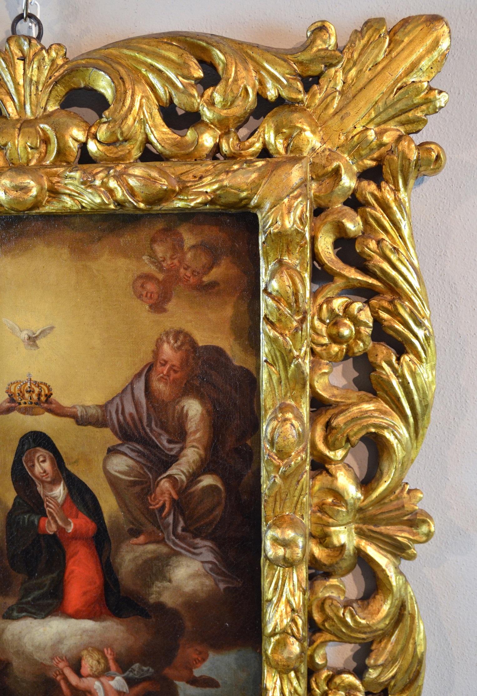 Coronation Virgin Paint Oil on canvas Italy Schedoni Old master Michelangelo 4