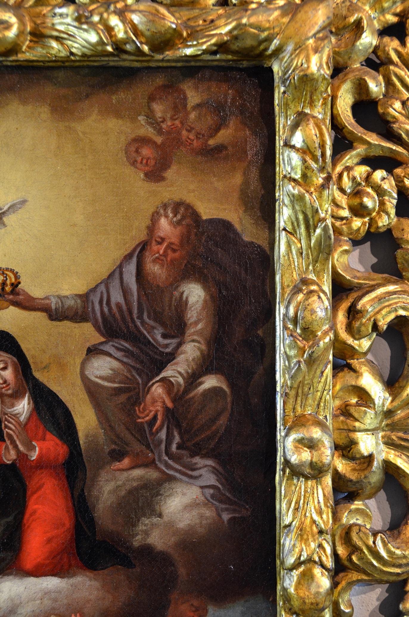 Coronation Virgin Paint Oil on canvas Italy Schedoni Old master Michelangelo 5