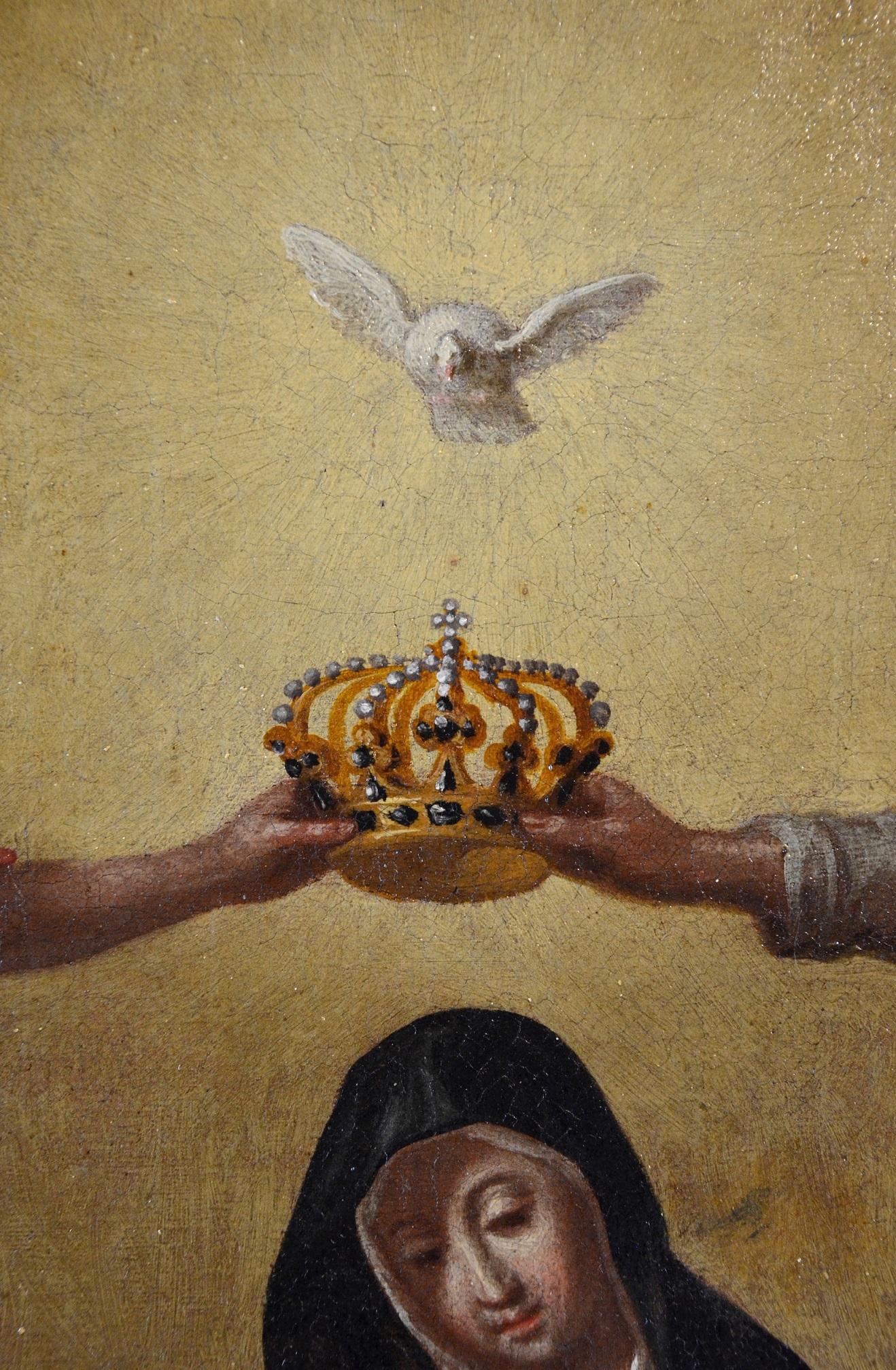 Coronation Virgin Paint Oil on canvas Italy Schedoni Old master Michelangelo 8
