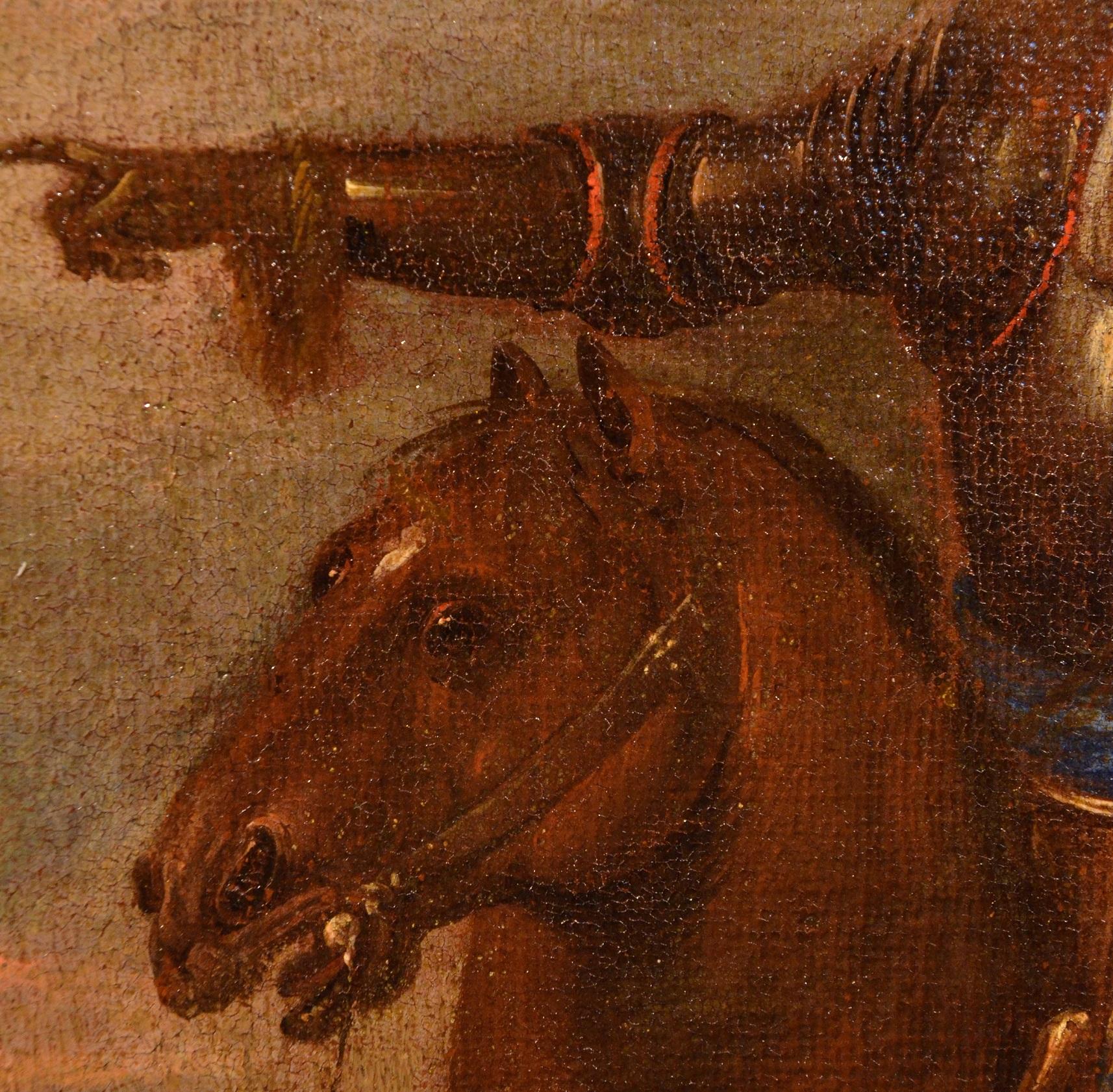 Knights Battle Paint Öl auf Leinwand 17/18th Century Italien Landschaft Alter Meister 2