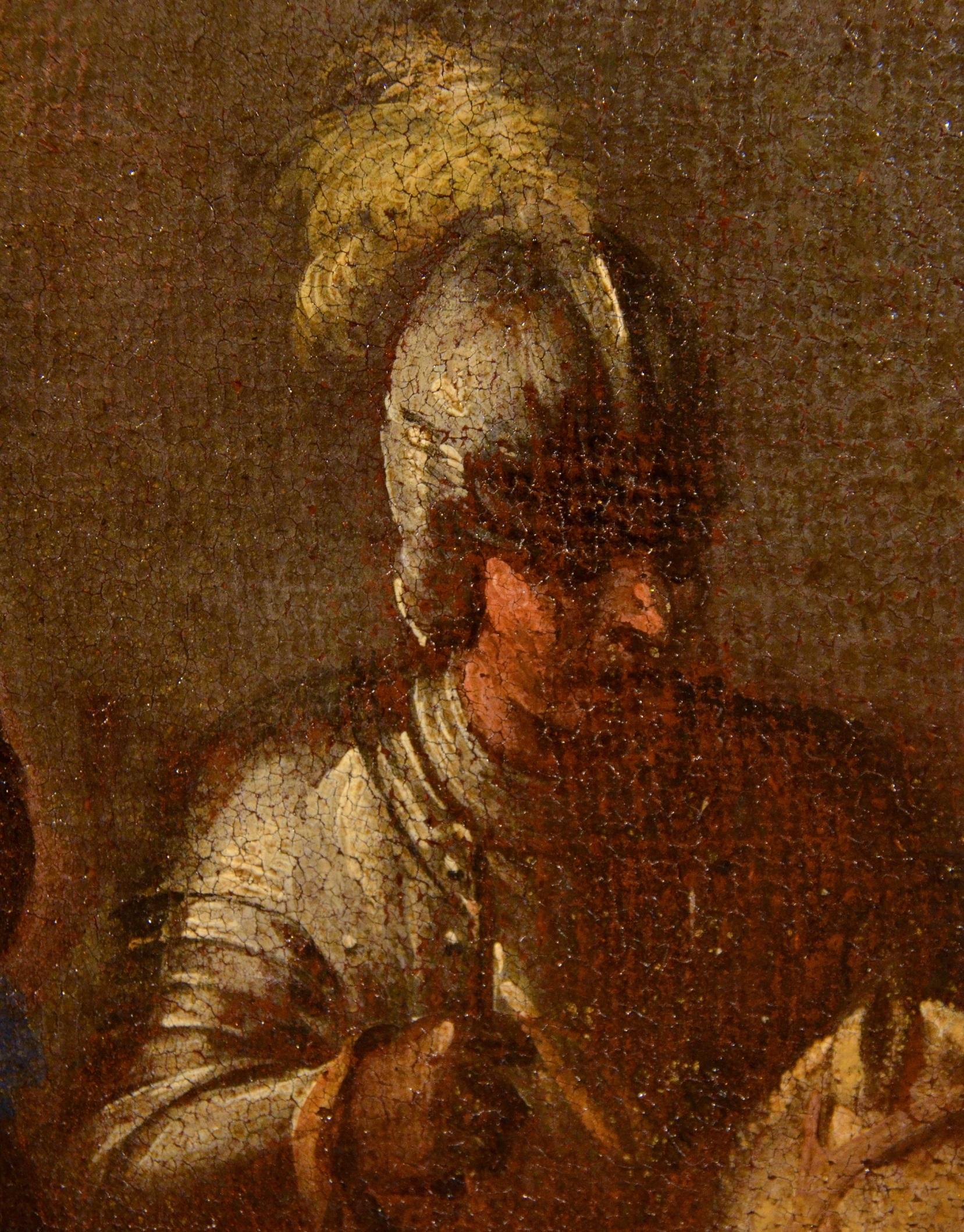 Knights Battle Paint Öl auf Leinwand 17/18th Century Italien Landschaft Alter Meister 9
