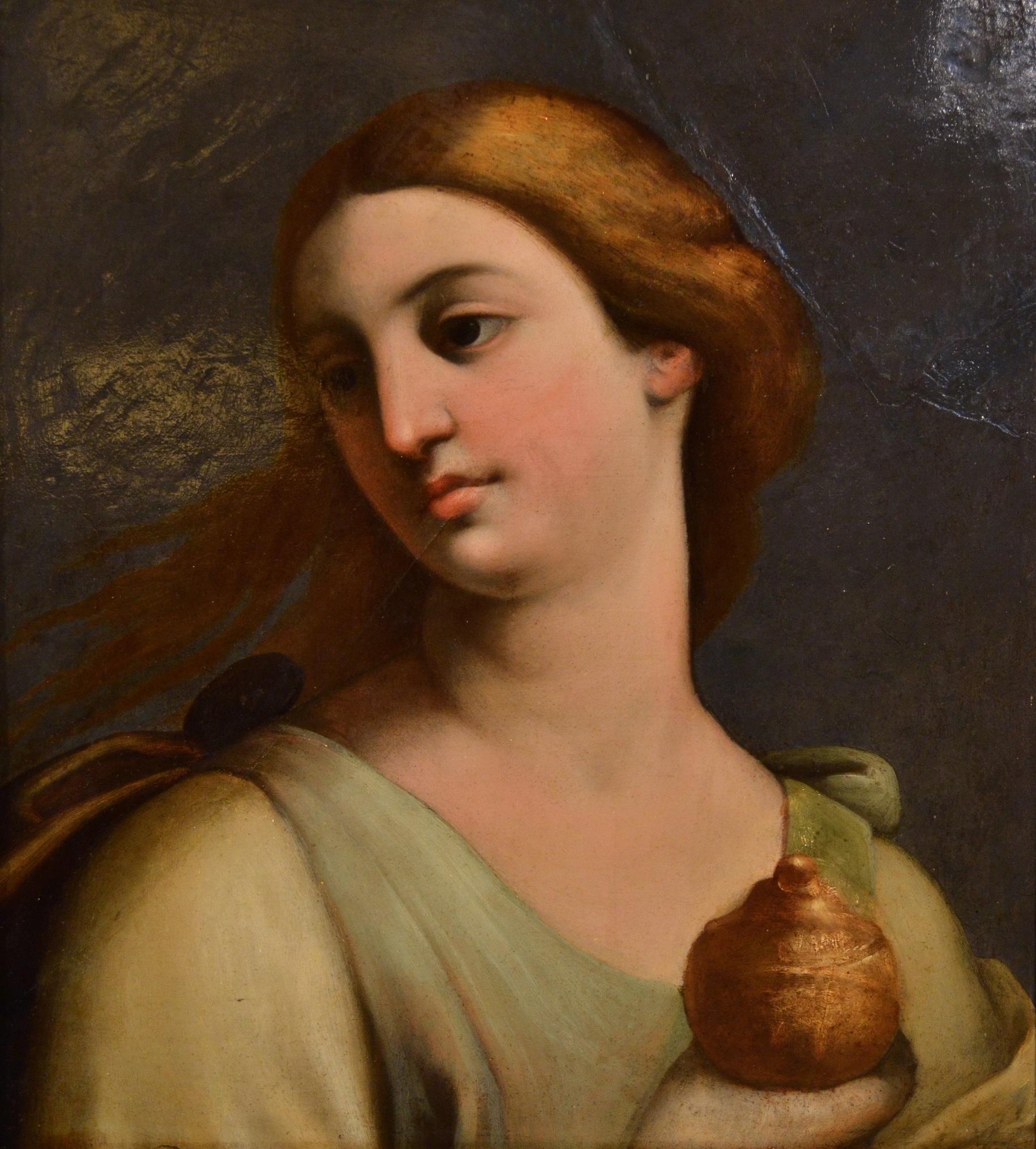 Mary Magdalene
Roman classicism of the 17th century
Circle of Gian Domenico Cerrini (Perugia, 1609 - Rome, 1681)

Oil on slate
54.5 x 47.5 cm.
Framed 74 x 68 cm.

A female character who has always been a favorite in art for her often contrasting