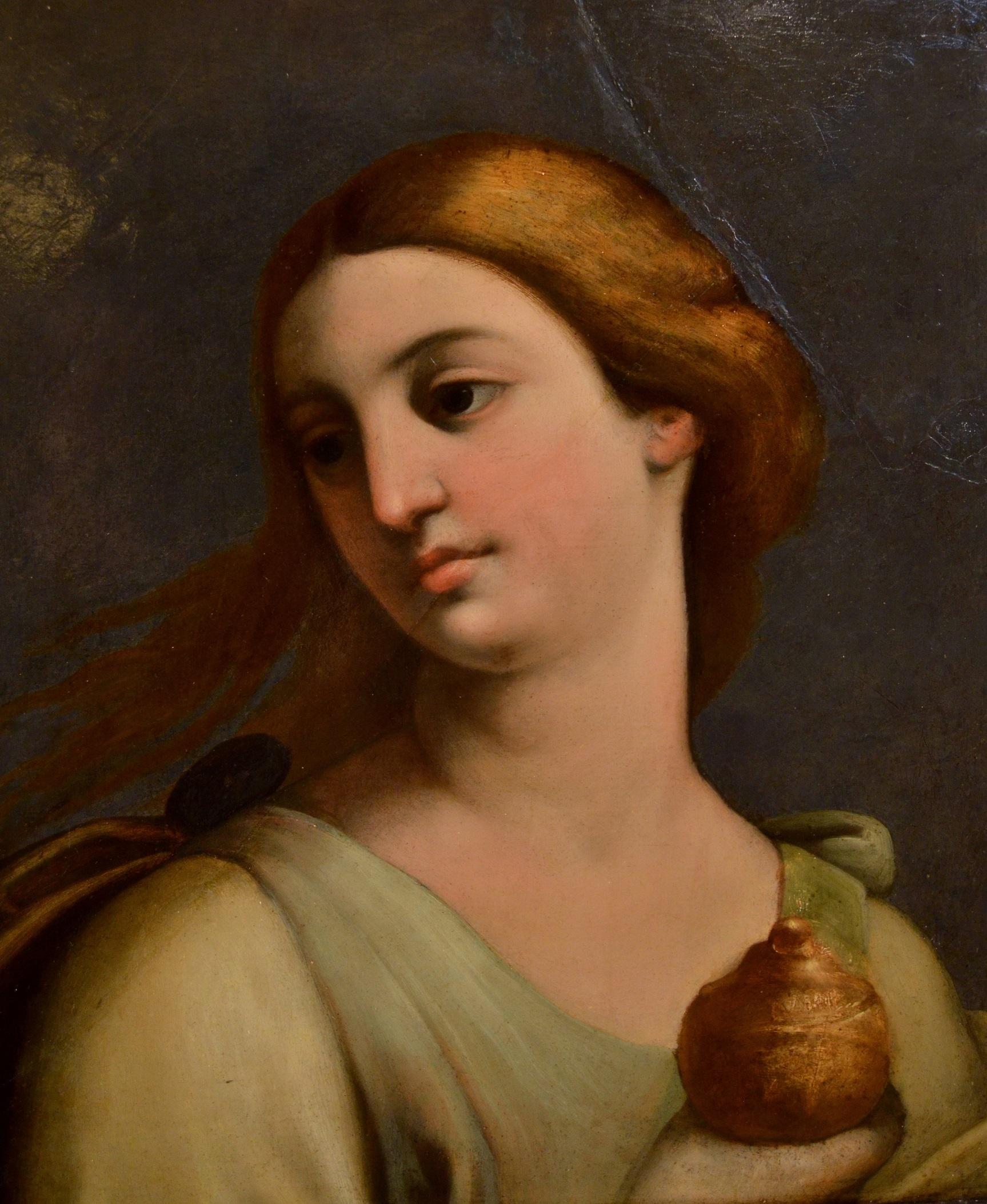 Marie Madeleine Paint Oil on canvas 17th Century Old master Leonardo Italy Rome 2