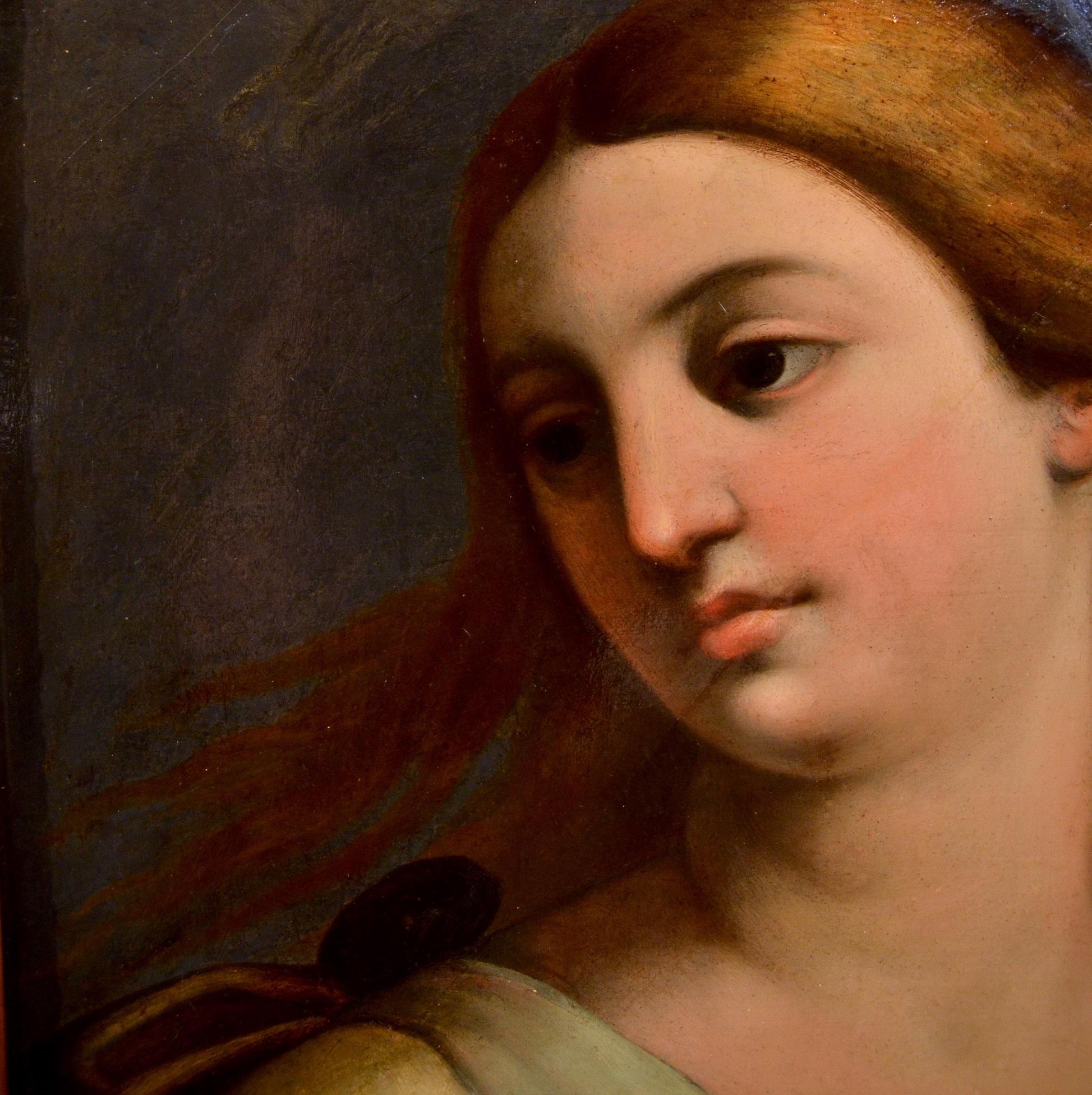 Marie Madeleine Paint Oil on canvas 17th Century Old master Leonardo Italy Rome 6