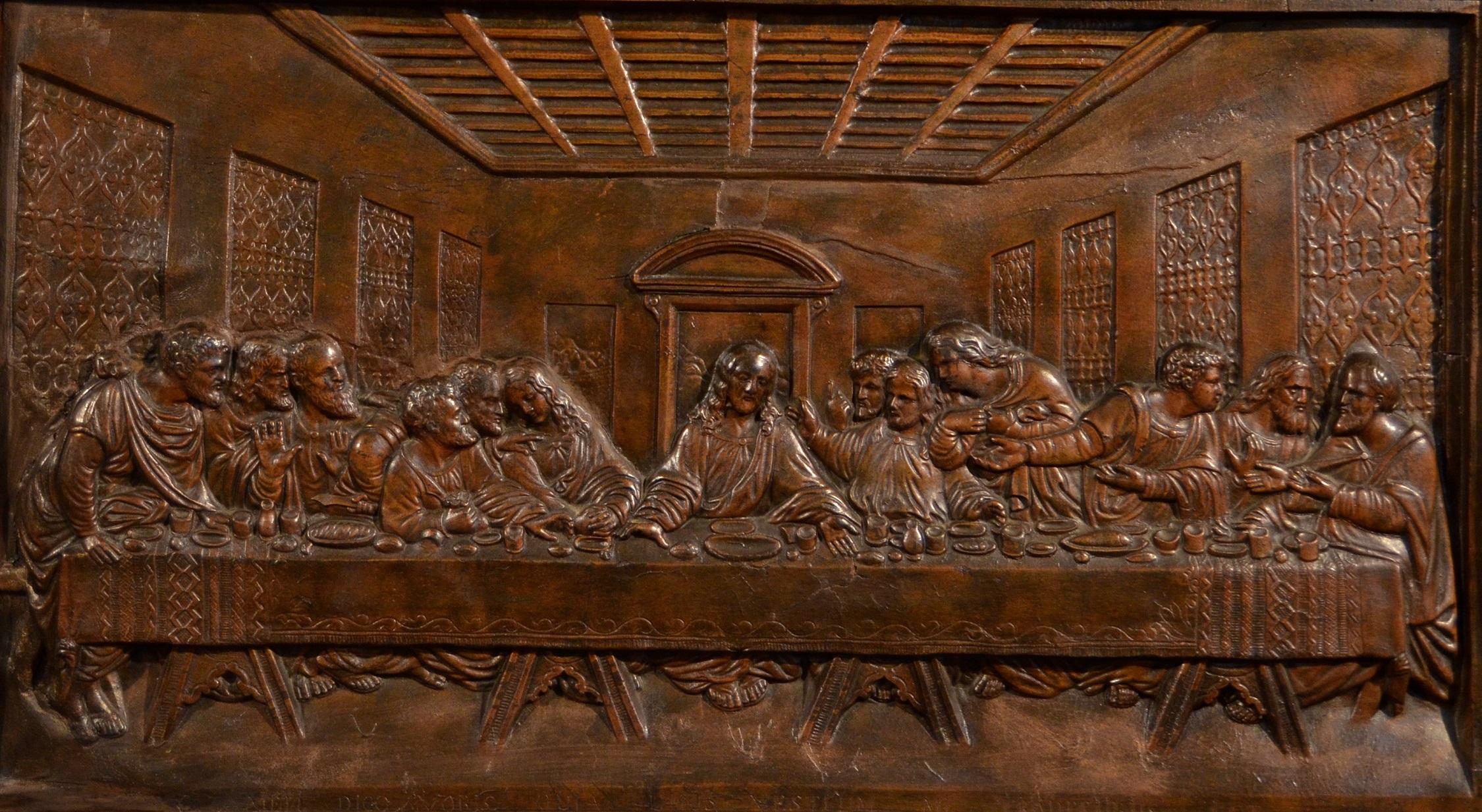 last supper stone carving