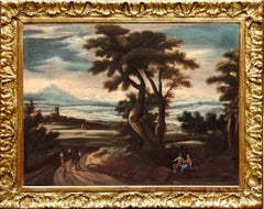 17th Century Venetian Italy Paint Oil on Canvas Water Tintoretto Landscape