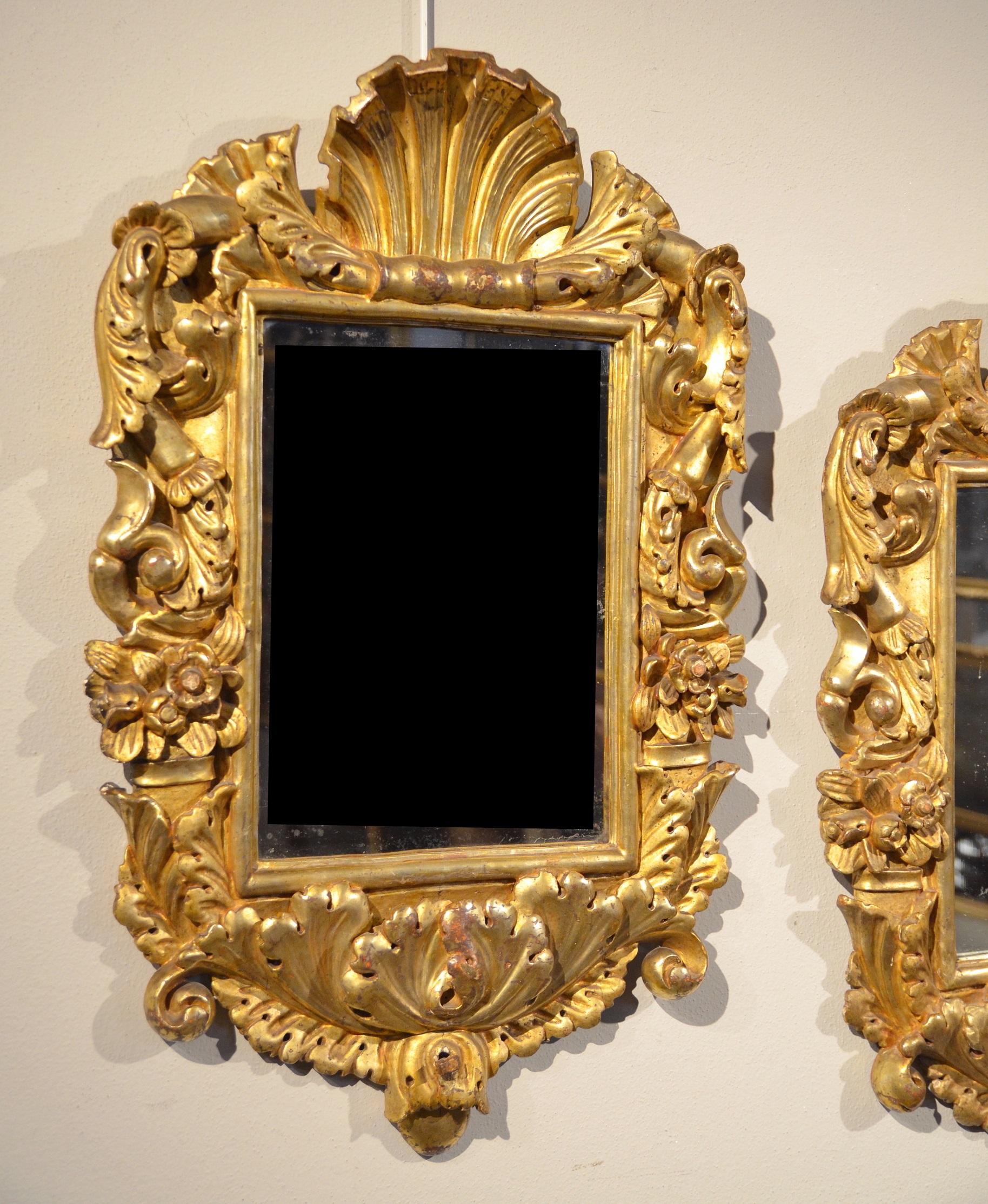 Mirrors Gold Wood 18th Century Italy Baroque Art Interior Design  1