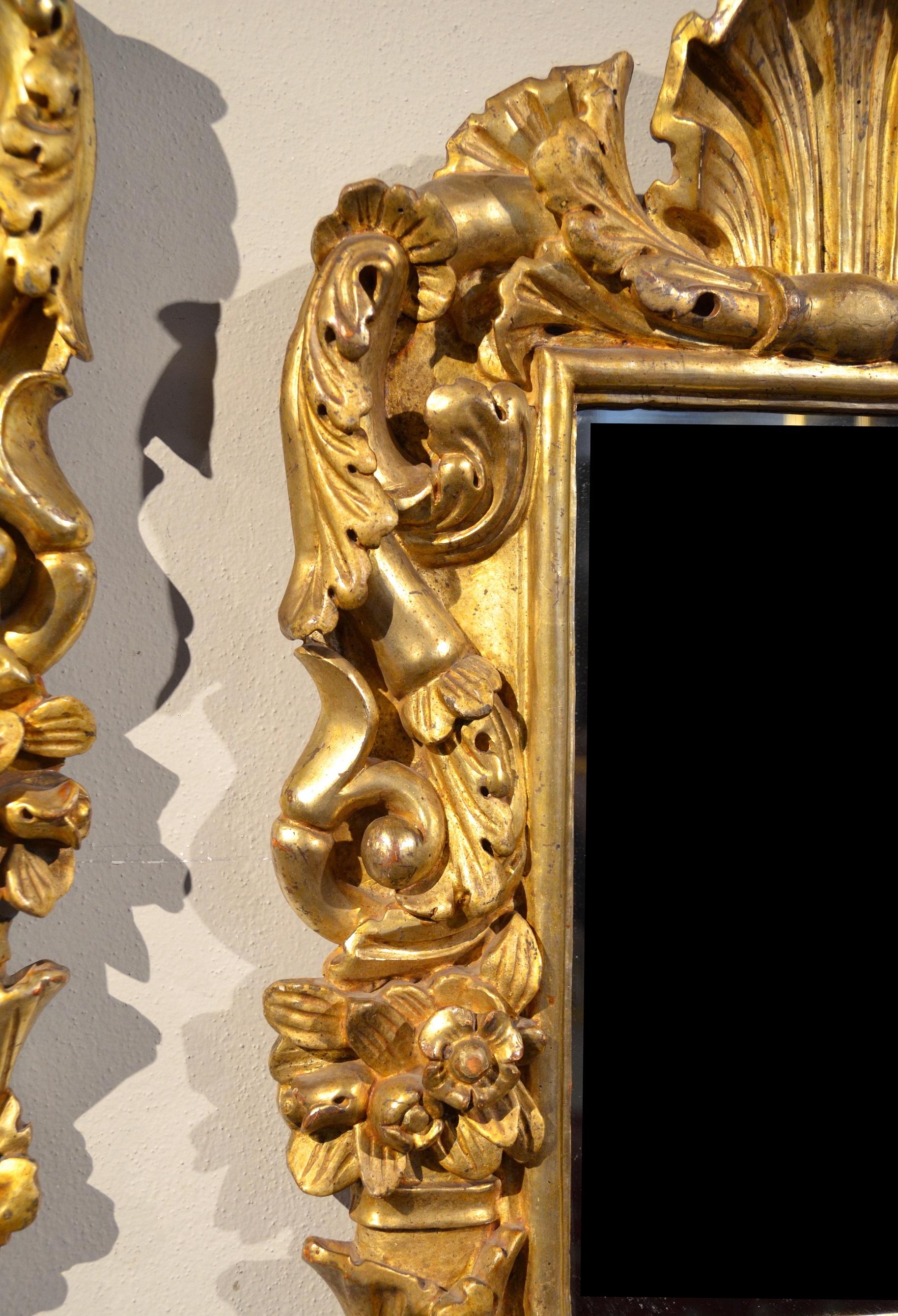 Mirrors Gold Wood 18th Century Italy Baroque Art Interior Design  6
