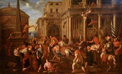 Old master Paint Oil on canvas Gazebele Roma Italy 17th Century Architecture Art