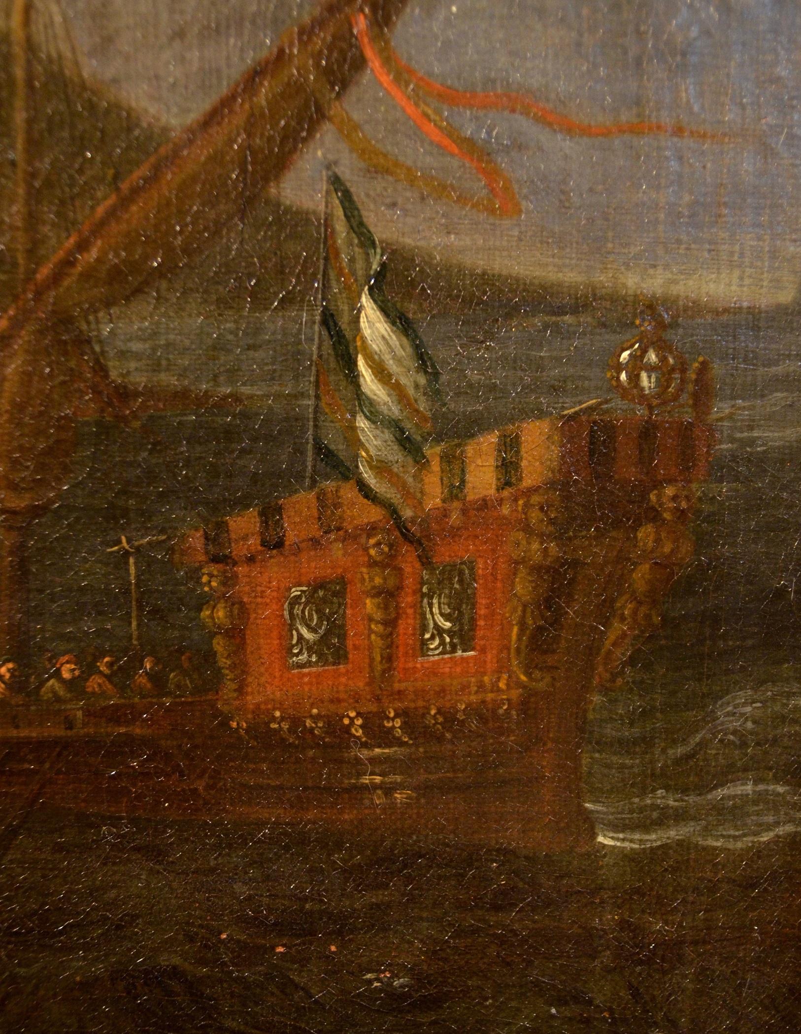 Gemälde Öl auf Leinwand 17. Jahrhundert Italien Mittelmeerlandschaften Marina Flandre im Angebot 17