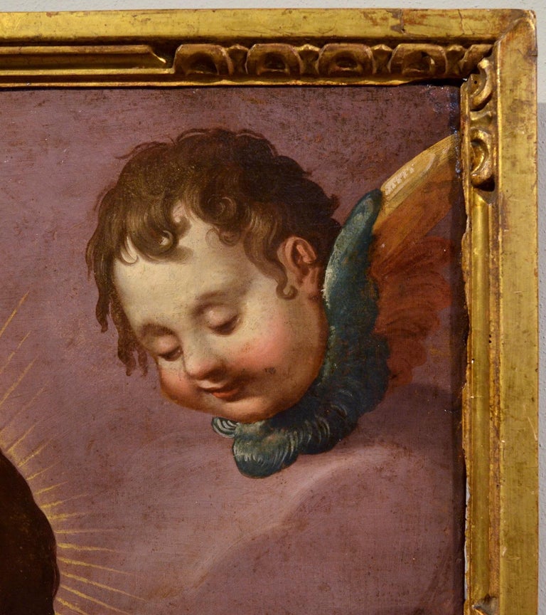 Pietà Cherubs Paint Oil on canvas Religious Rome 16/17th Century Michelangelo For Sale 1