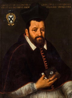 Portrait Paint Oil on canvas Bishop 16/17th Century Italy Raffaello Religious