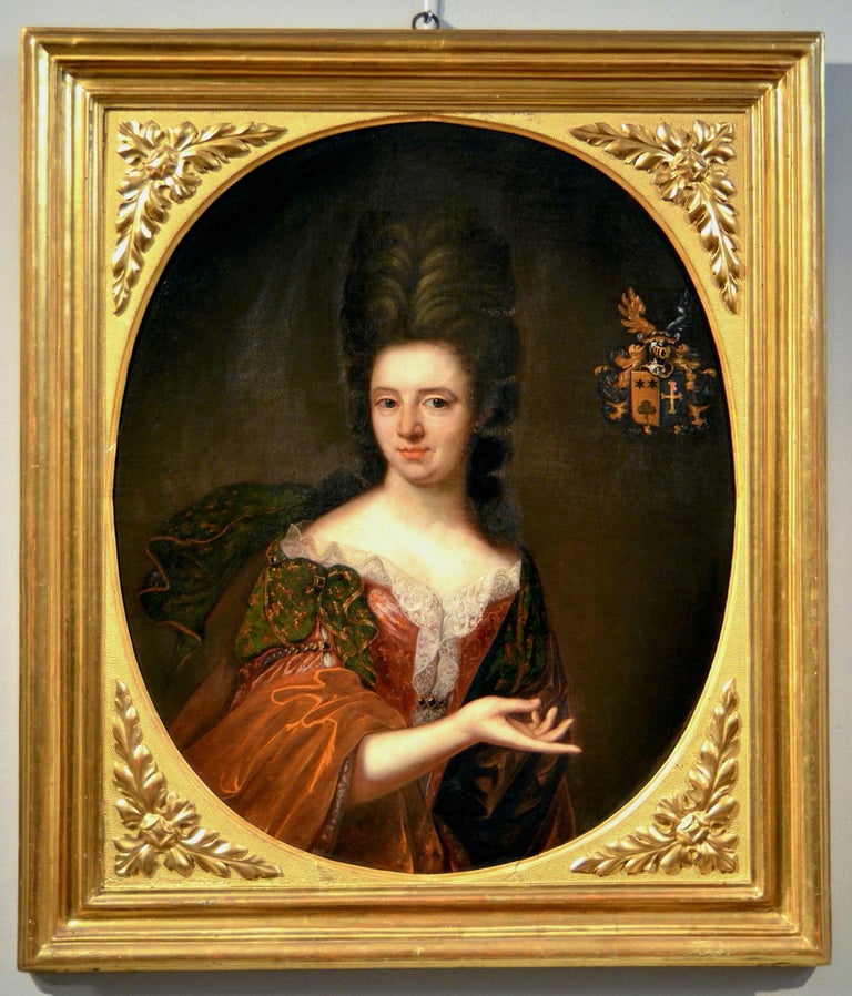 Painter active in Florence in the late 17th century Portrait Painting - Portrait 17th Century Noble Lady Paint Oil on canvas 17th Century Italy Florence