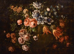 Antique Flower Still Life Old Master 17th century Italy Paint Oil on canvas Quality Art